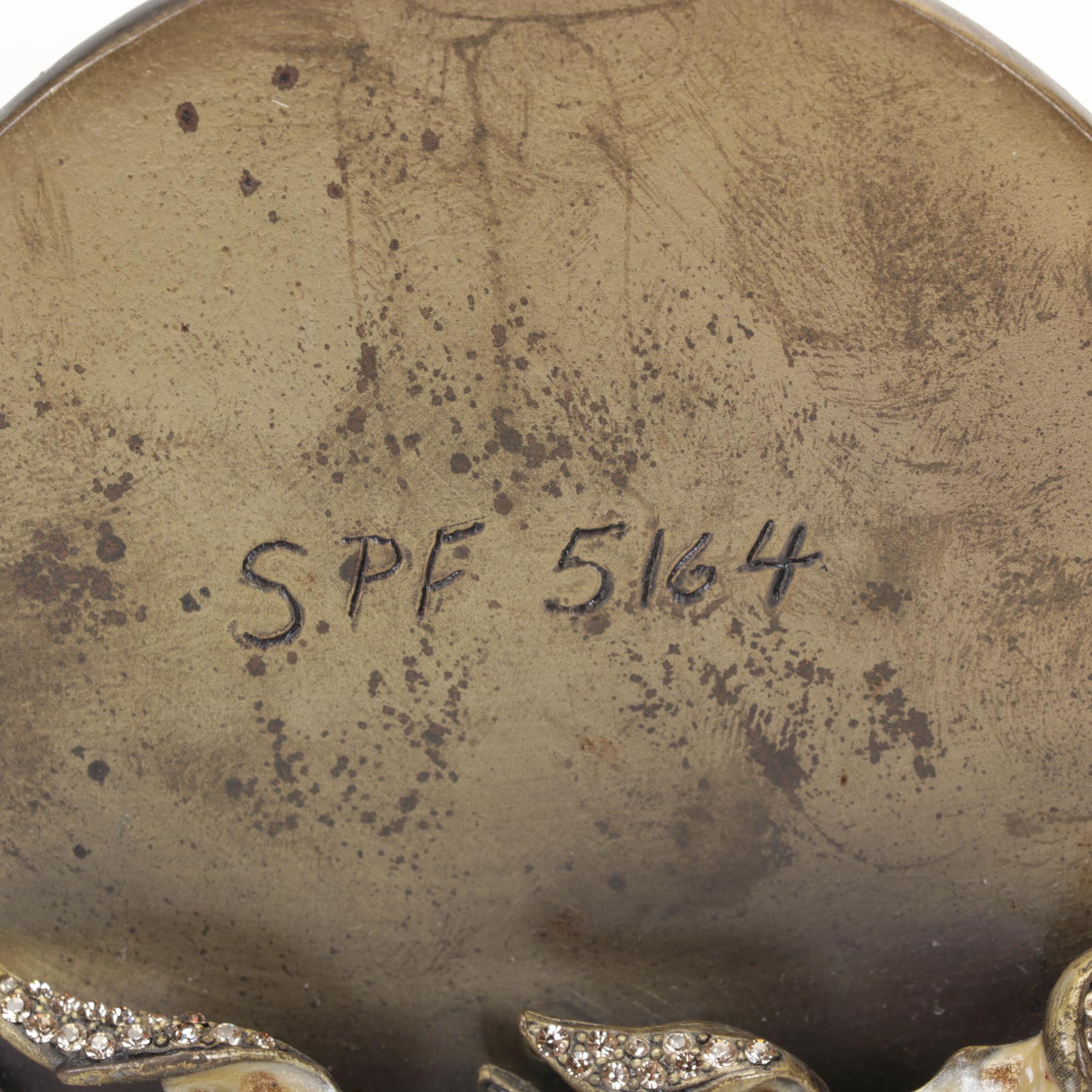 Jay Strongwater Jeweled Enameled Flower Round Tabletop Picture Frame