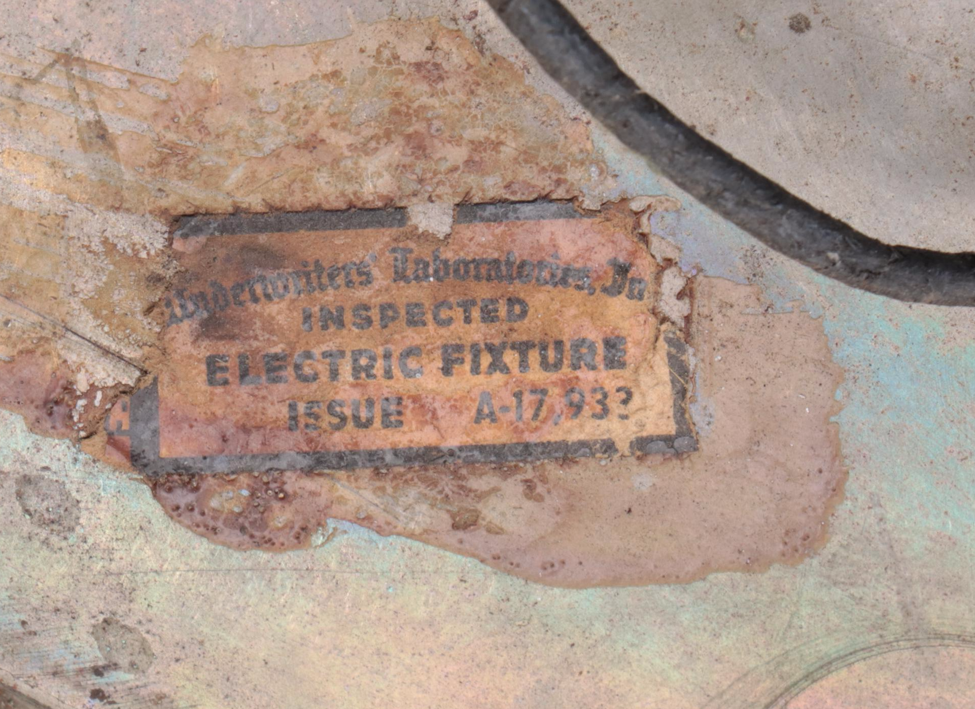 Reverse Painted Nautical Flush Mount Ceiling Light, Mid to Late 20th Century