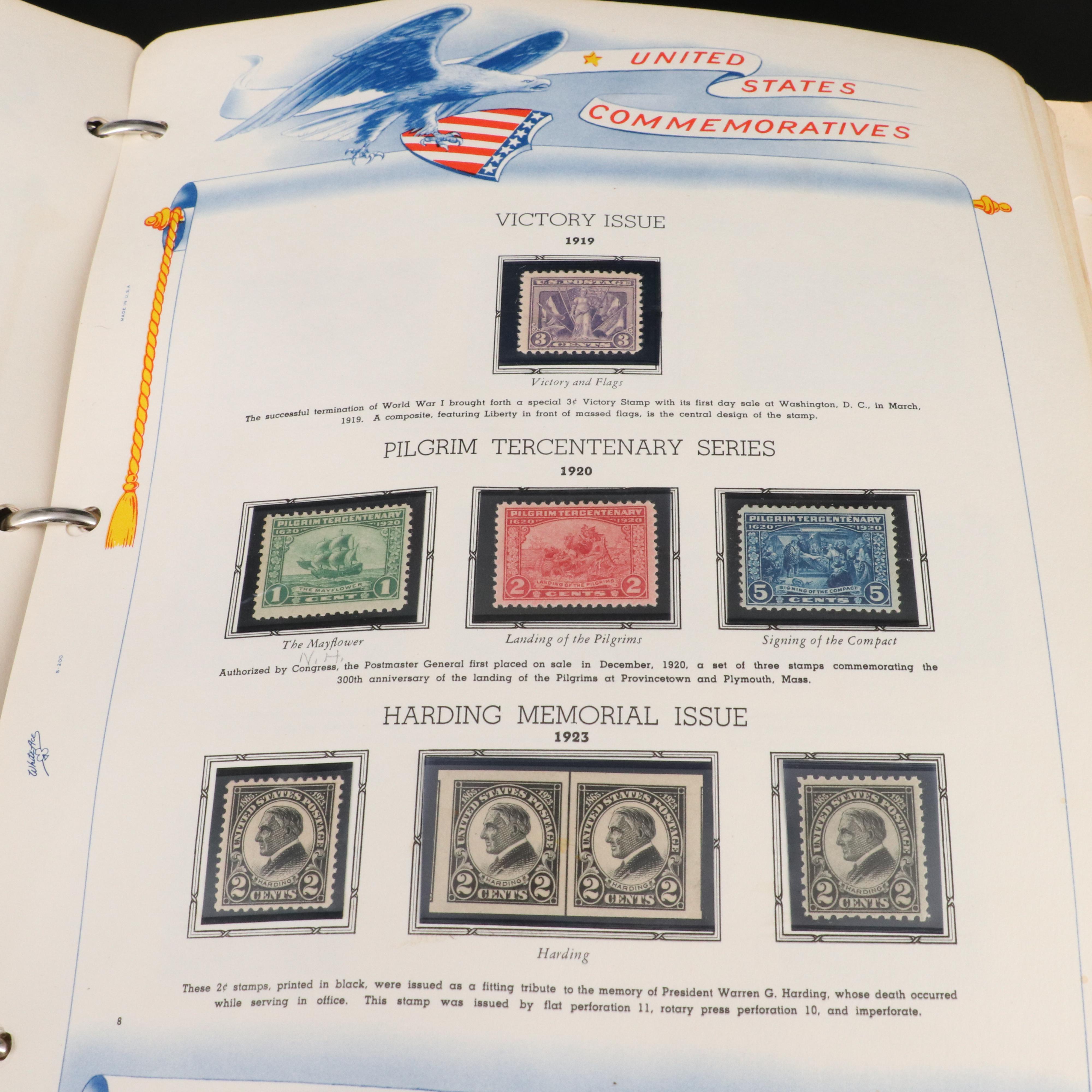 White Ace Album of Antique to Vintage U.S. Commemorative Postage Stamps