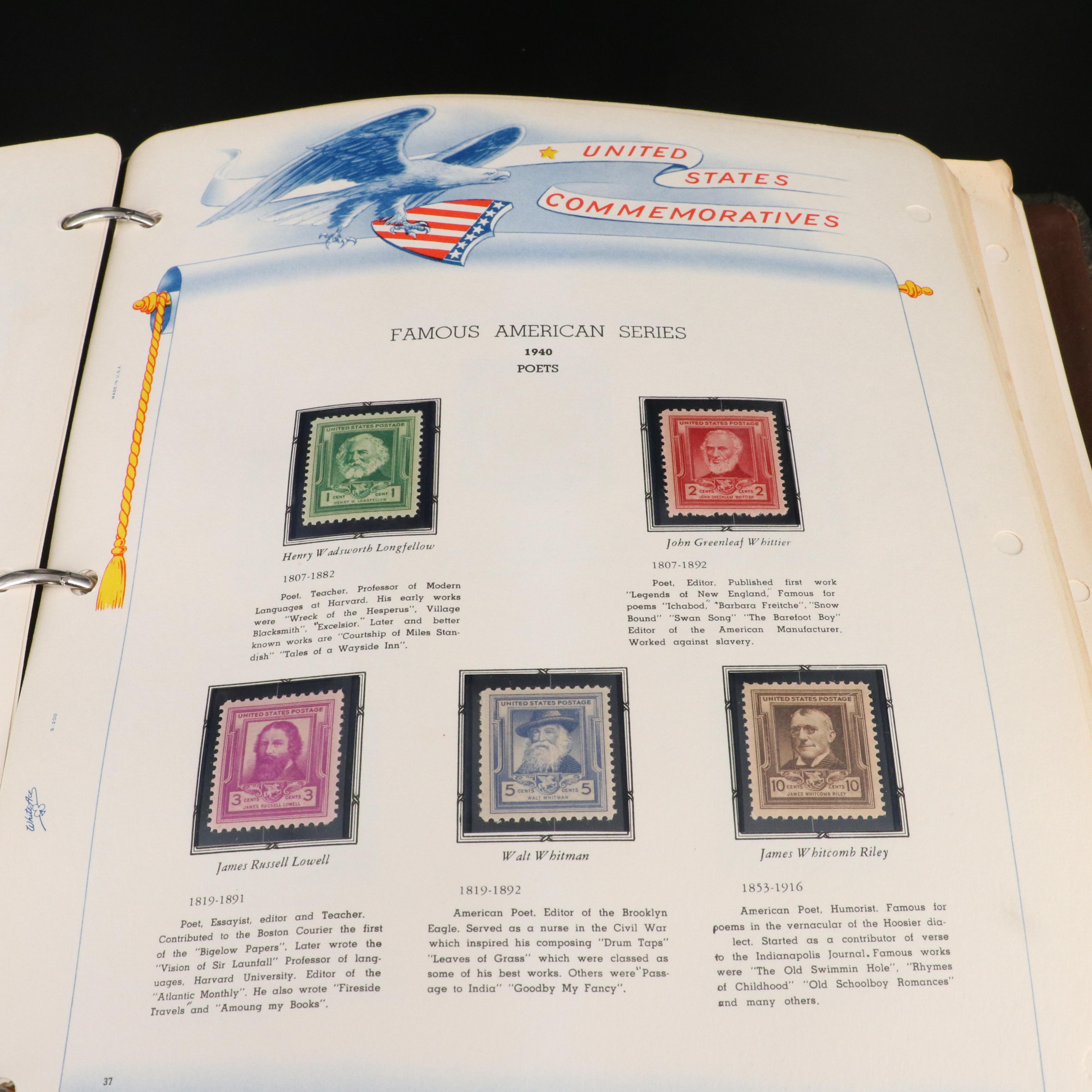 White Ace Album of Antique to Vintage U.S. Commemorative Postage Stamps