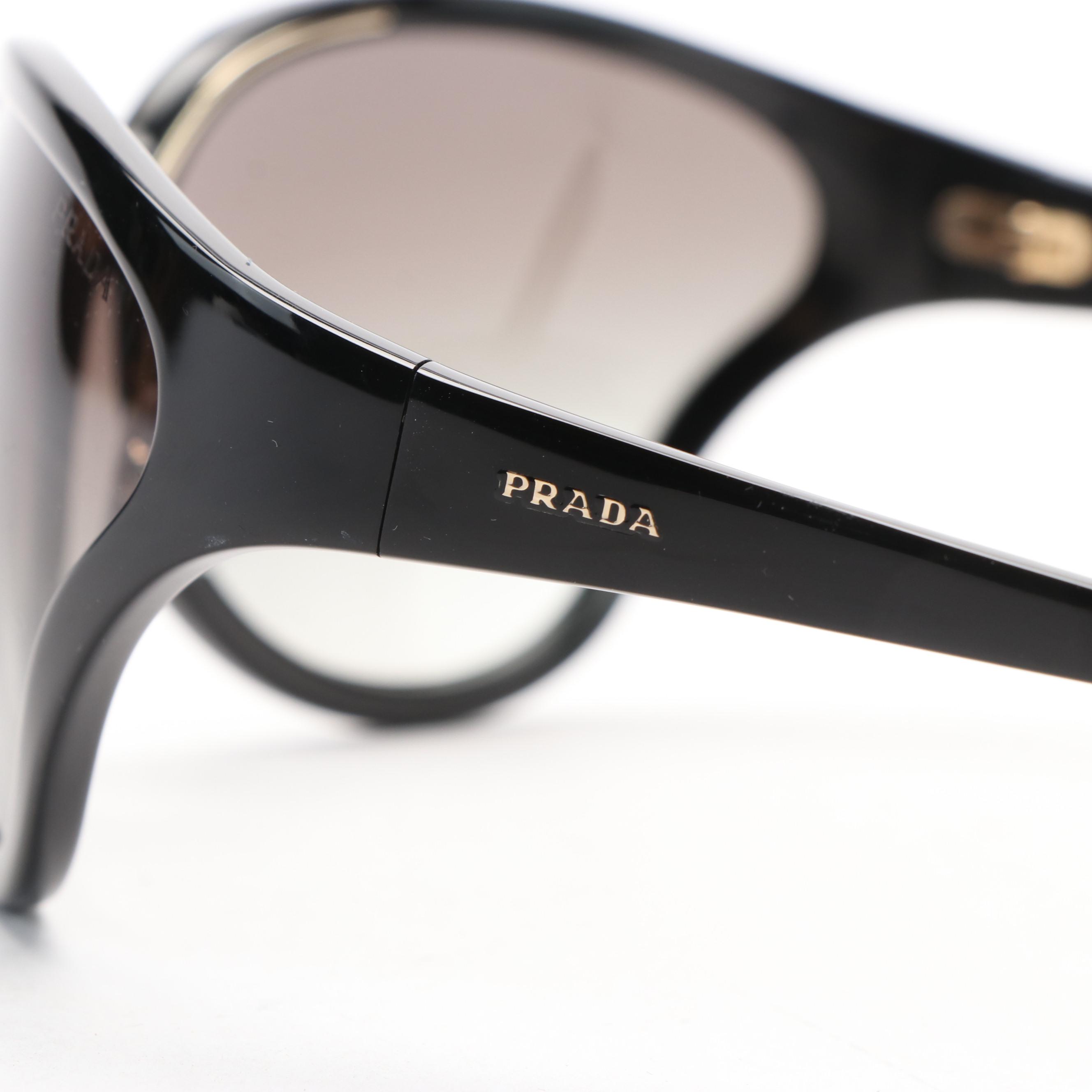 Prada SPR022V Black Butterfly Sunglasses with Case and Box