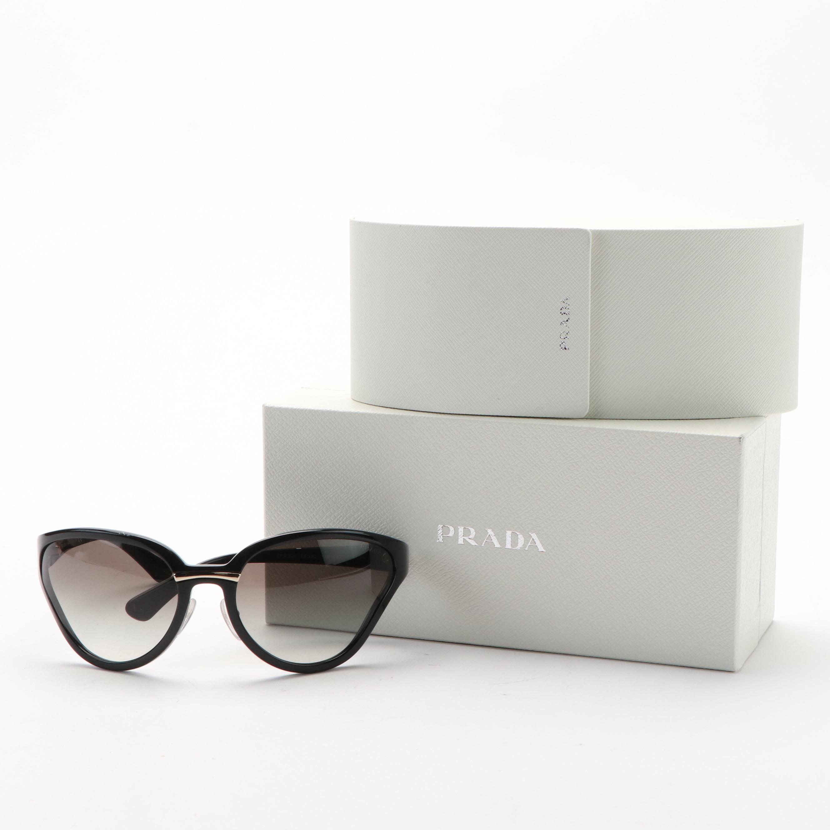 Prada SPR022V Black Butterfly Sunglasses with Case and Box