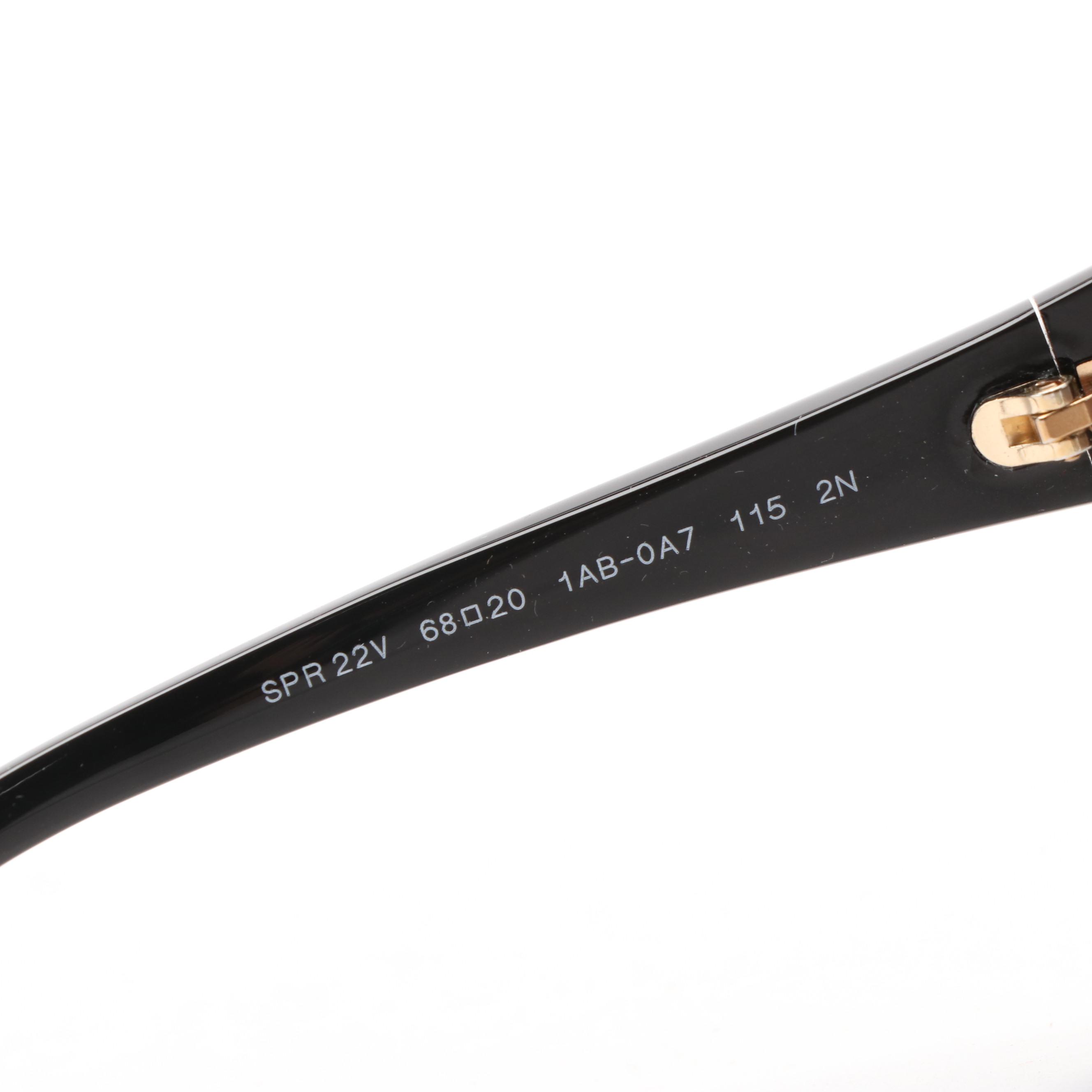 Prada SPR022V Black Butterfly Sunglasses with Case and Box