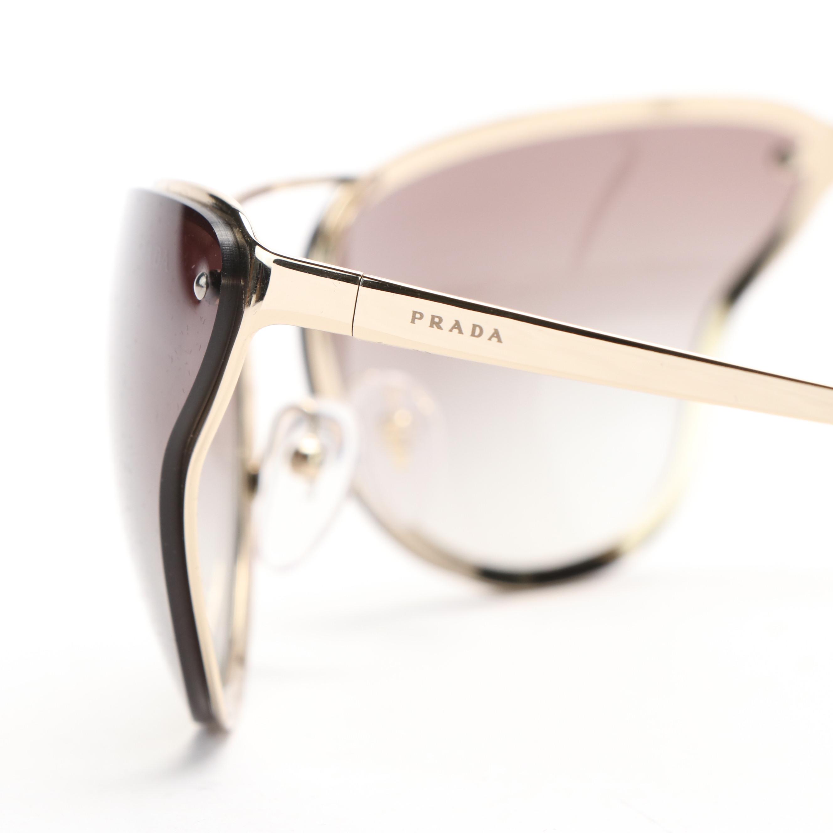 Prada SPR74V Pale Gold Butterfly Sunglasses with Case and Box