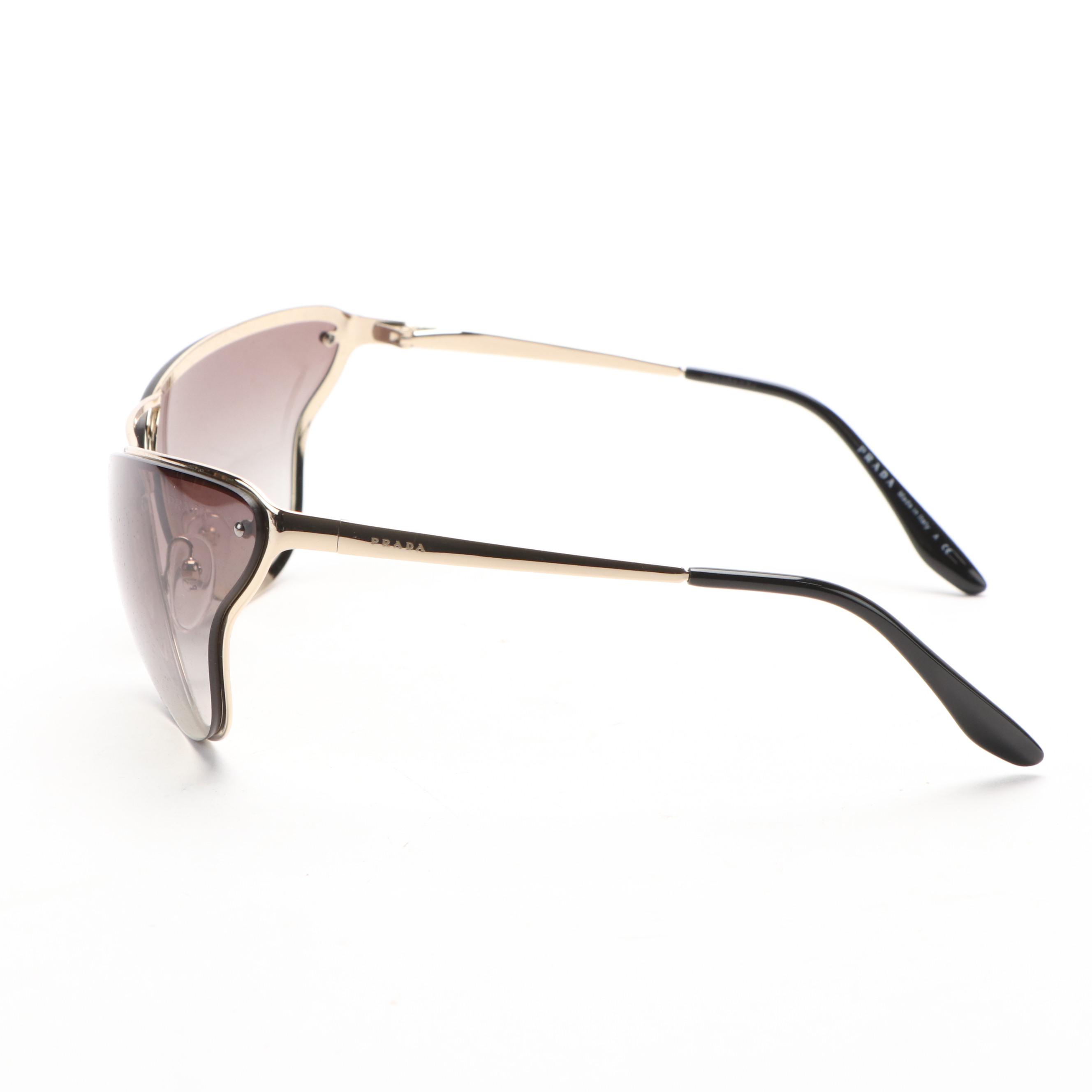 Prada SPR74V Pale Gold Butterfly Sunglasses with Case and Box