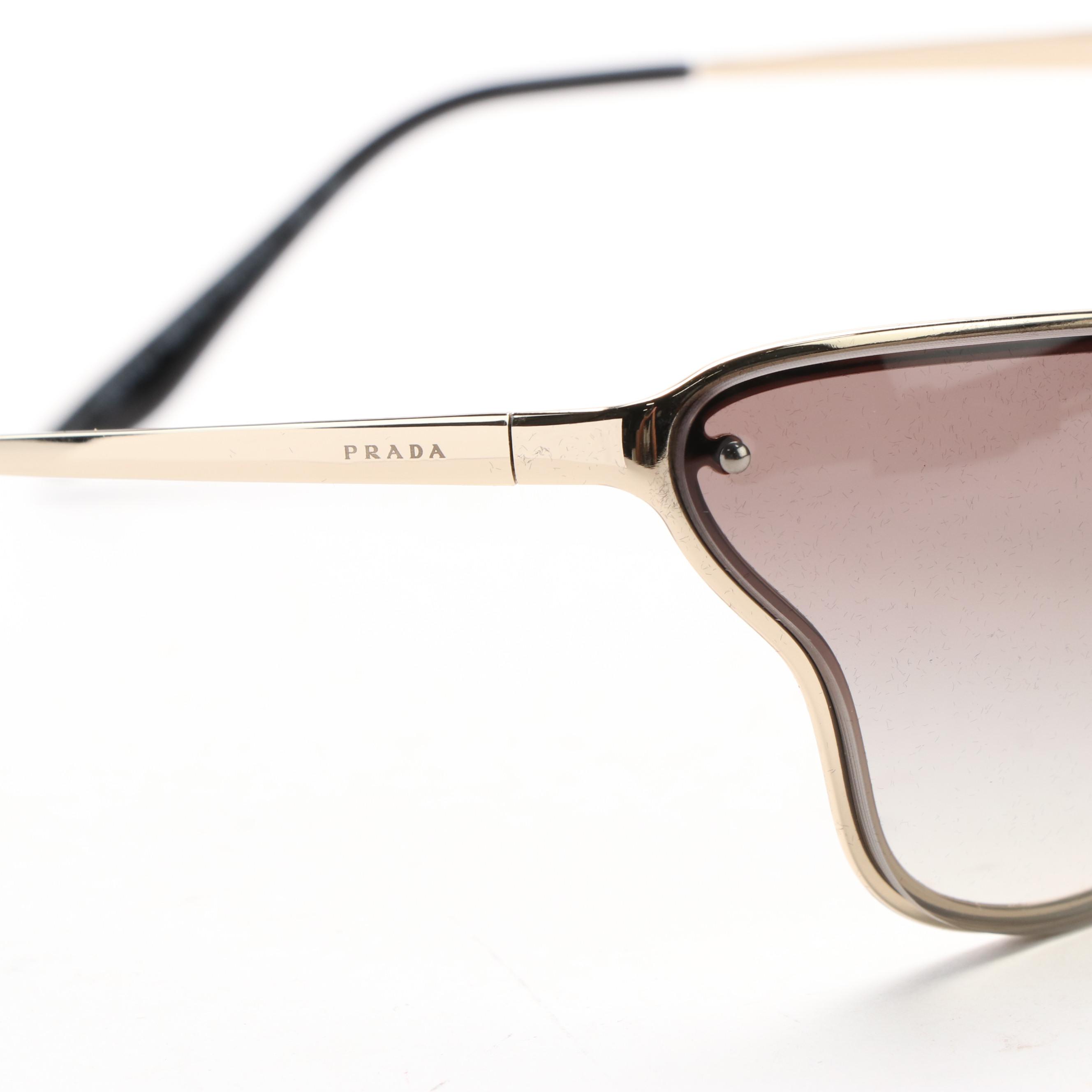 Prada SPR74V Pale Gold Butterfly Sunglasses with Case and Box