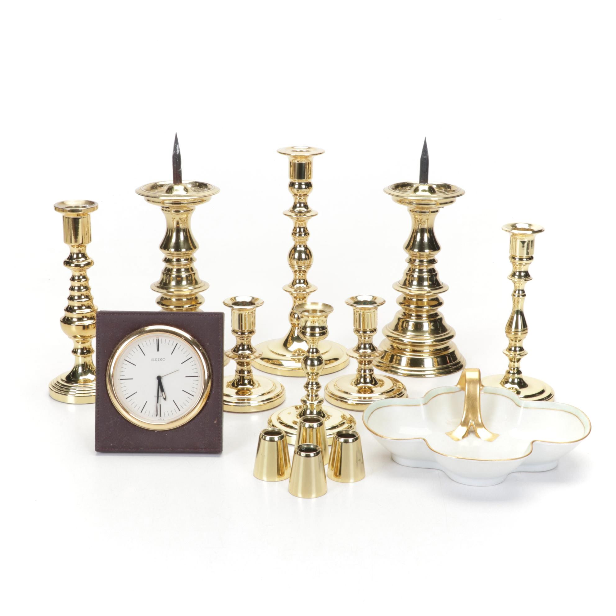 Baldwin Brass Candle Holders with Four Followers and Table Top Décor
