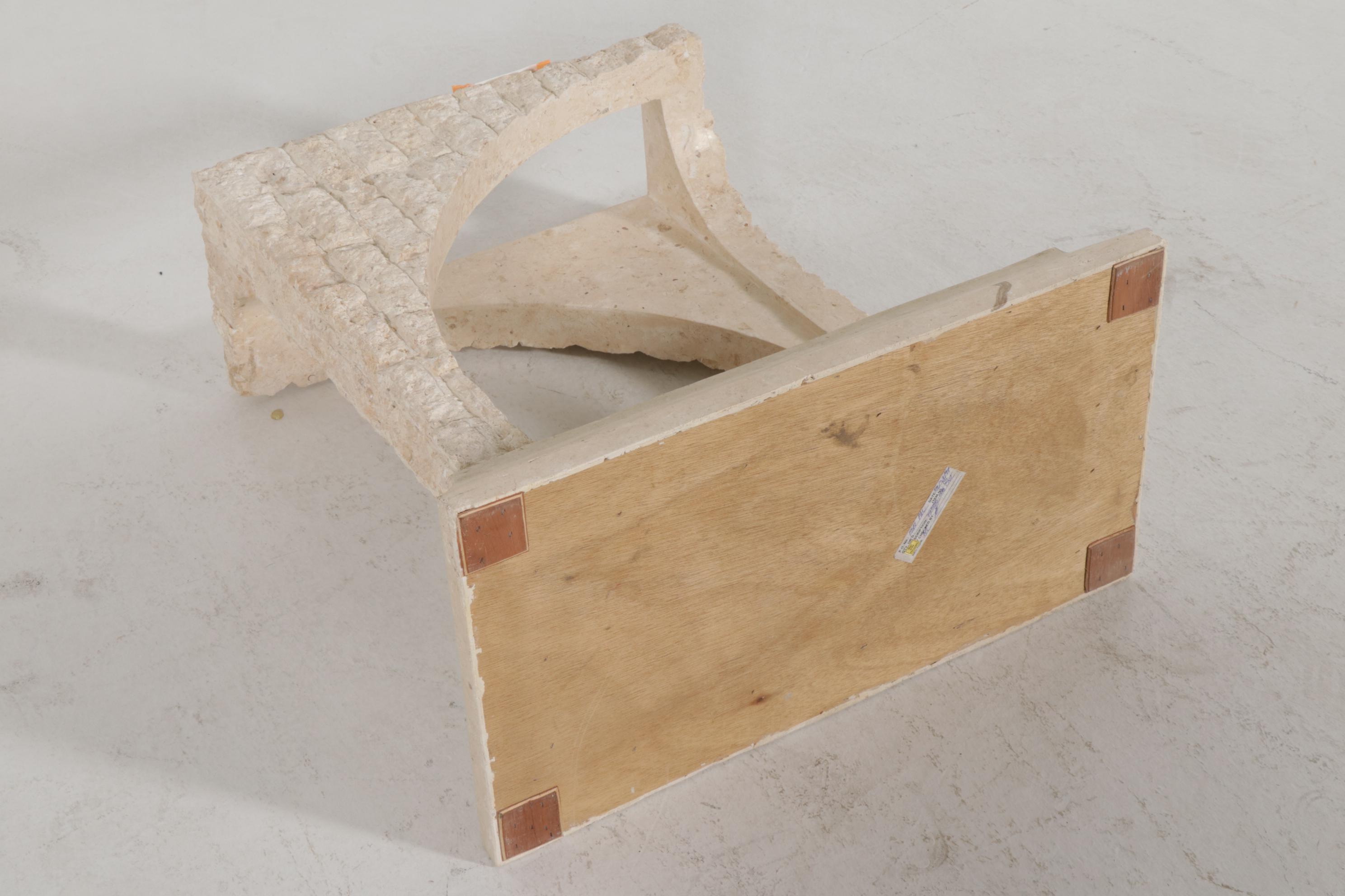 Contemporary Tessellated Stone Glass-Top Hall Table