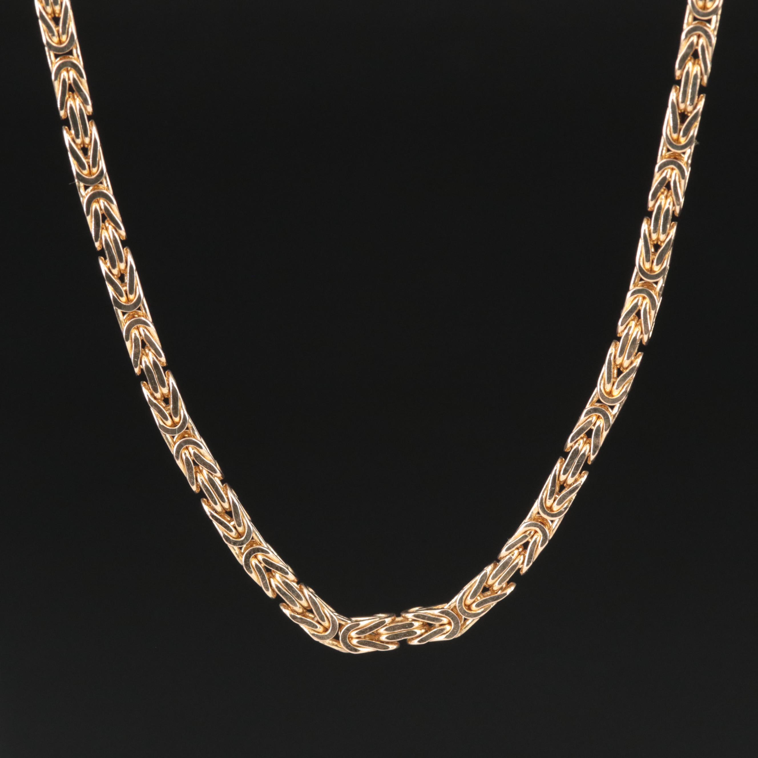 14K Square Byzantine Chain Necklace
