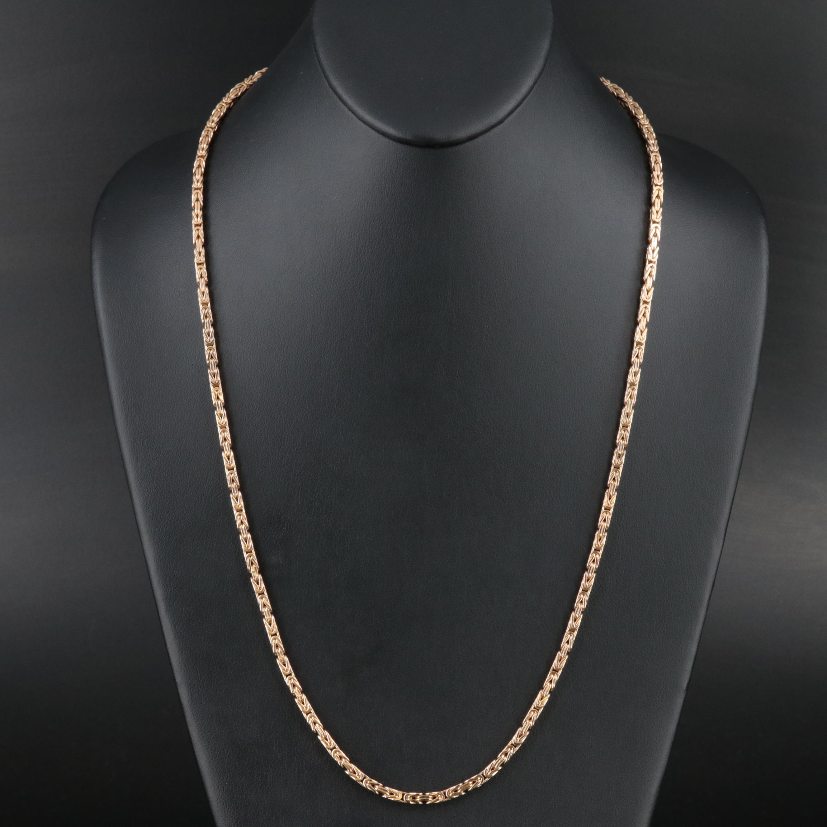 14K Square Byzantine Chain Necklace