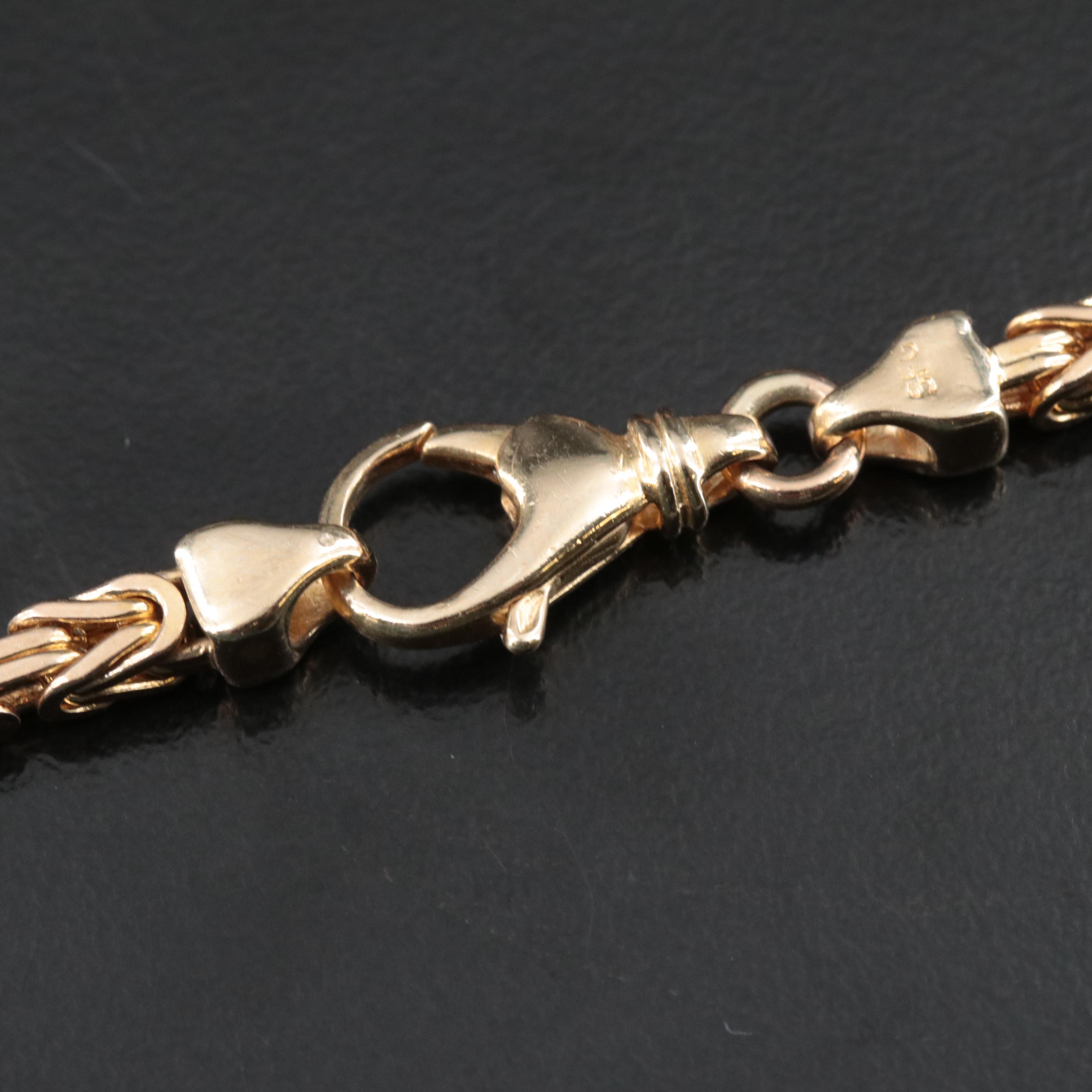 14K Square Byzantine Chain Necklace