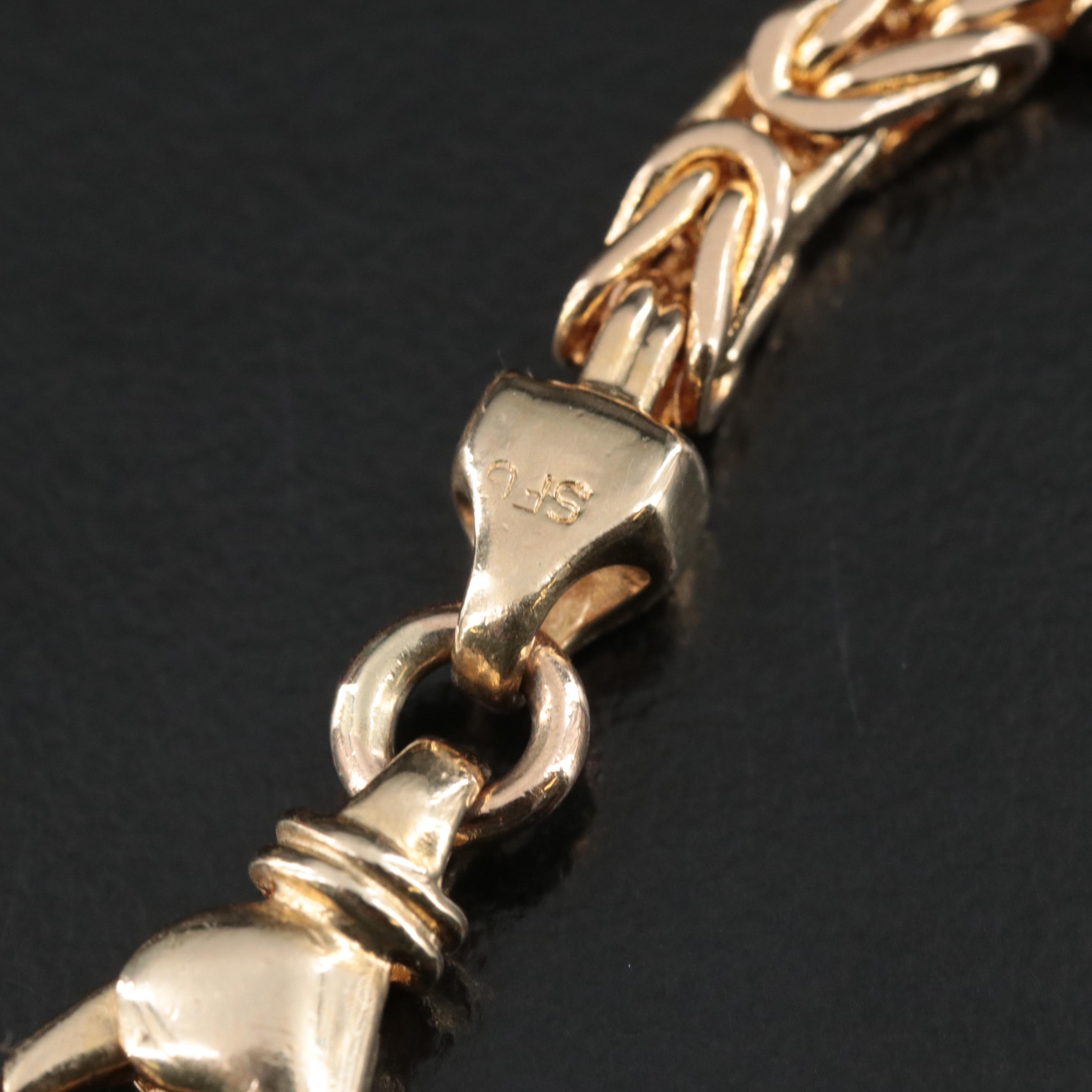 14K Square Byzantine Chain Necklace