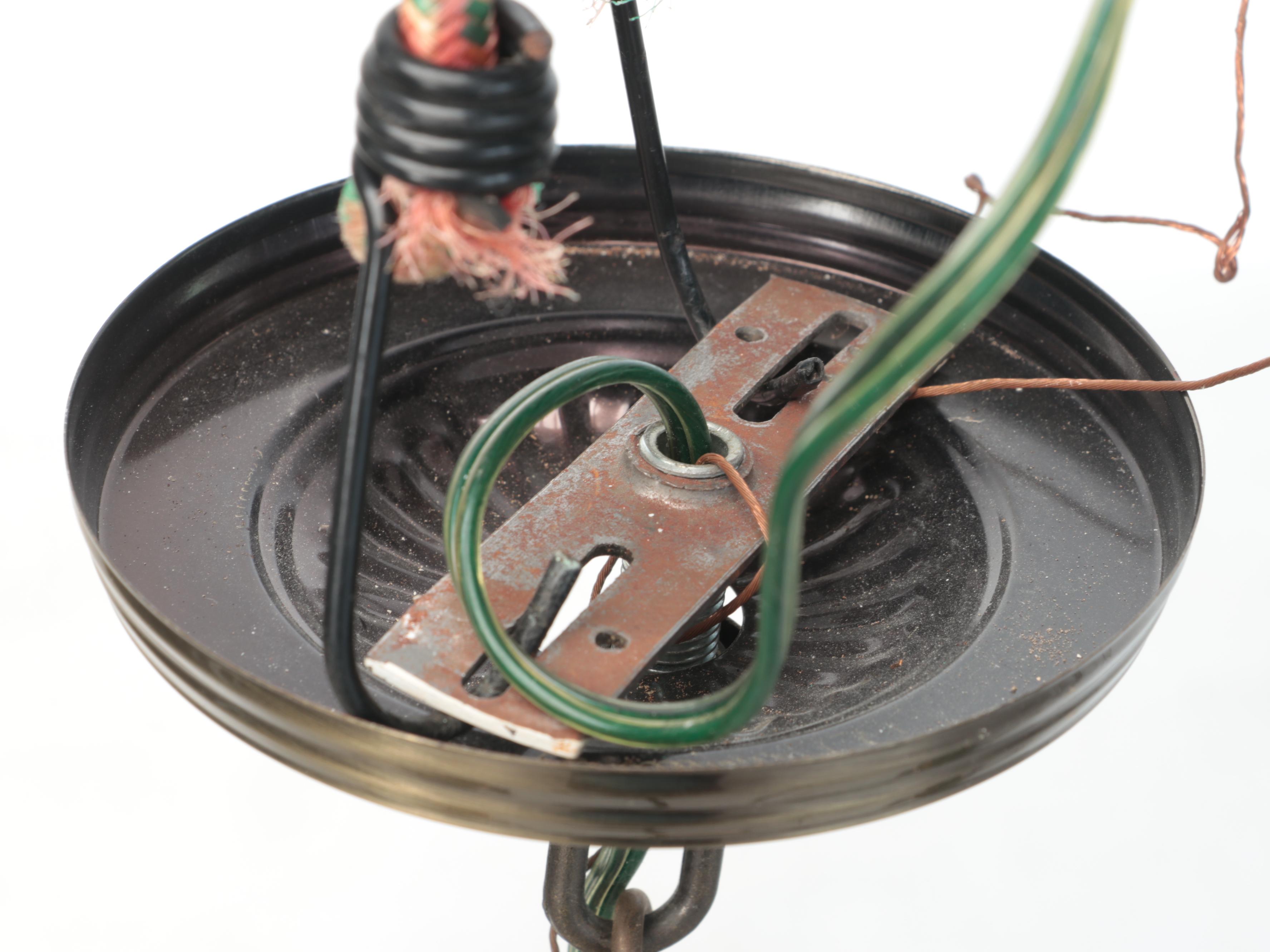 Federal Style Gilt and Toleware Six-Arm Chandelier