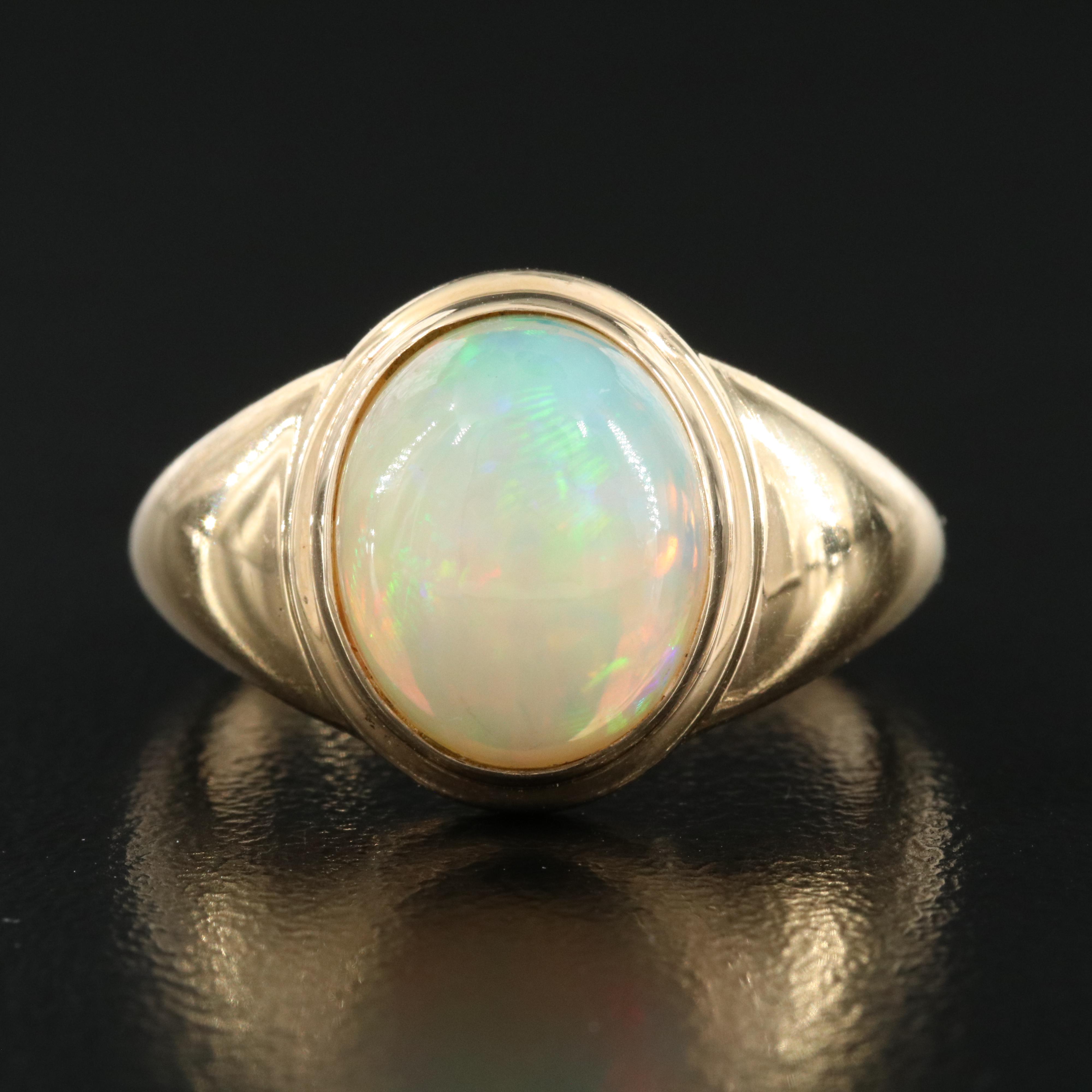 14K Bezel Set Opal Ring