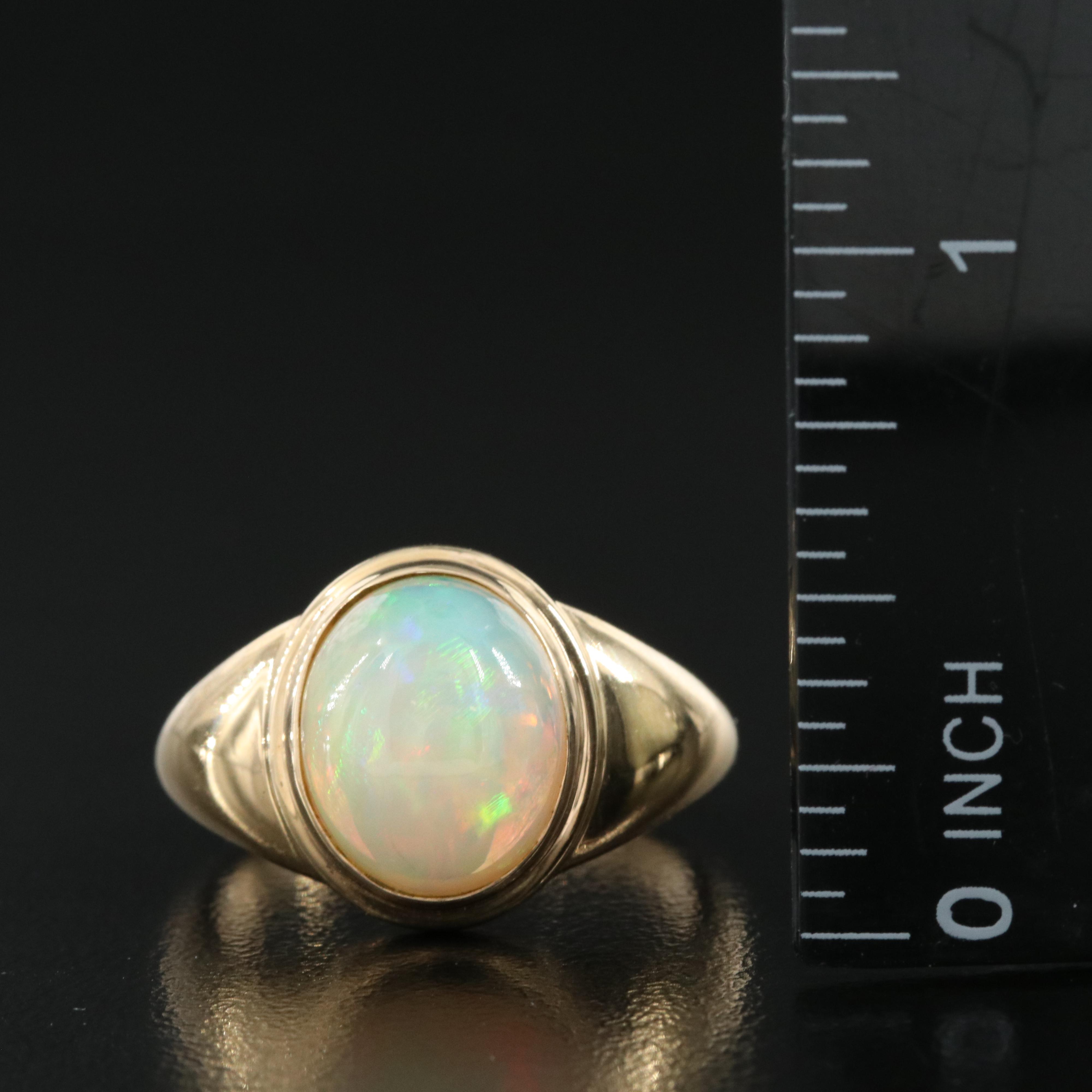 14K Bezel Set Opal Ring
