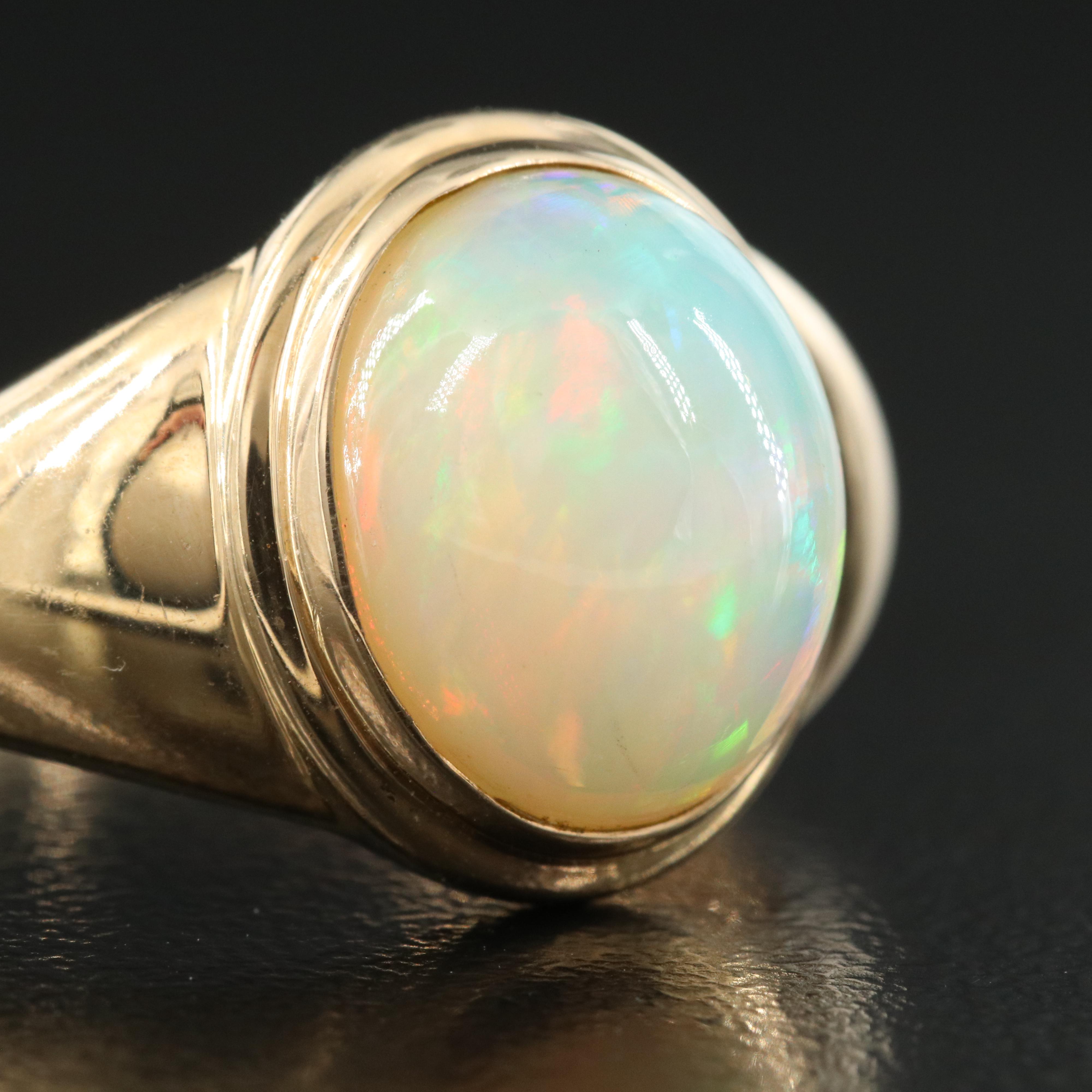 14K Bezel Set Opal Ring