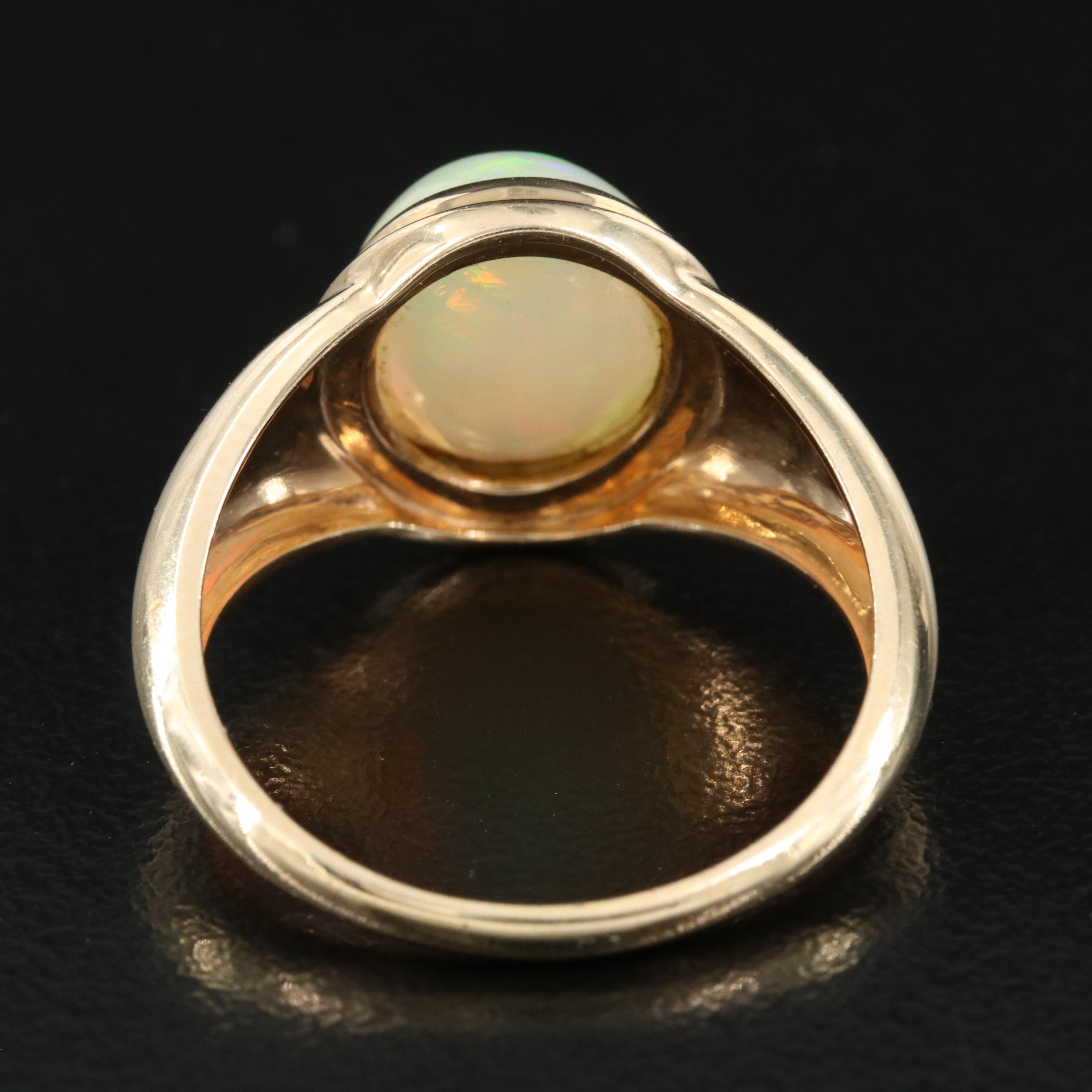 14K Bezel Set Opal Ring