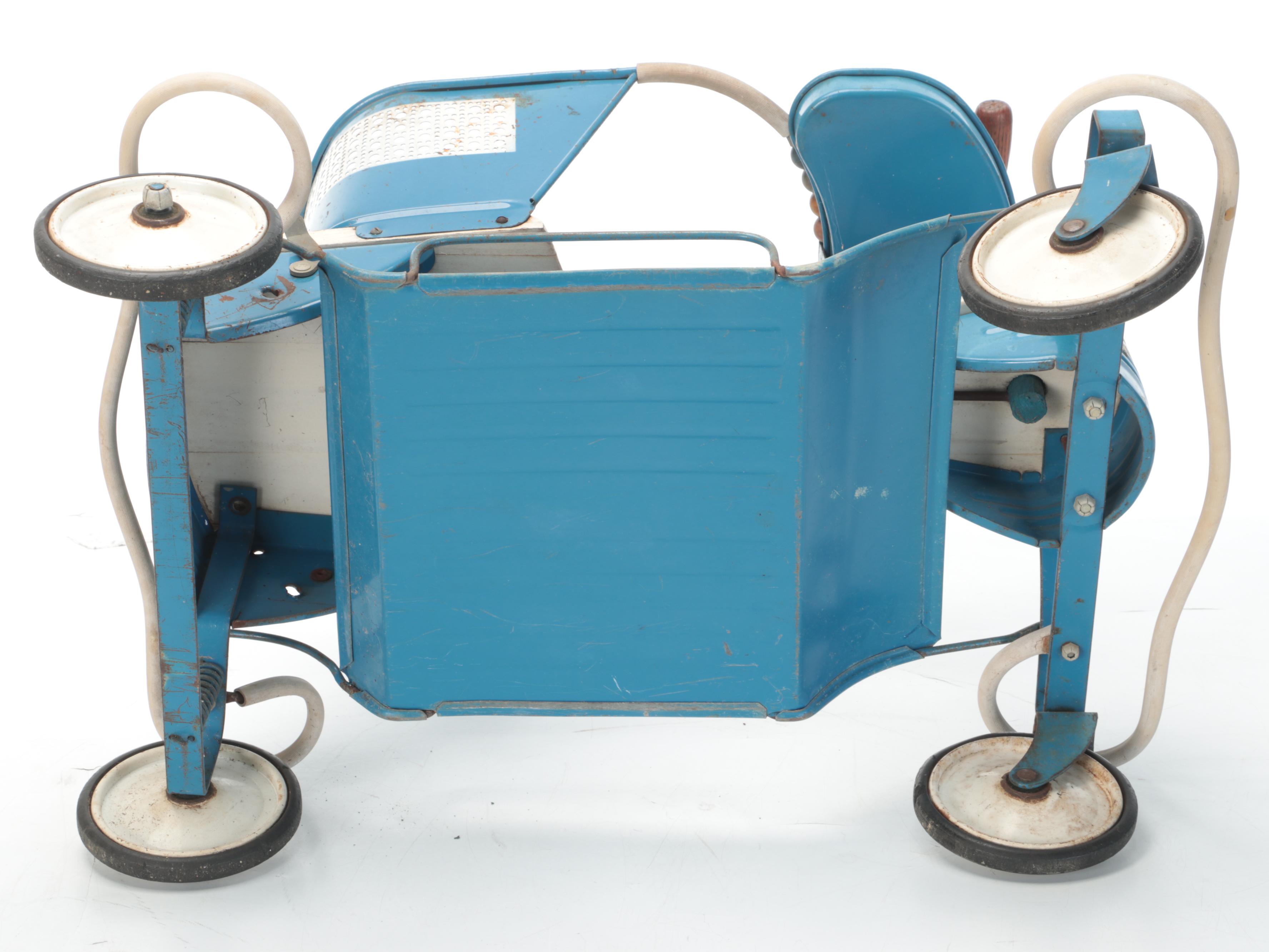 Taylor Tot Pressed Metal and Enamel Ride-On Toddler's Walker Stroller