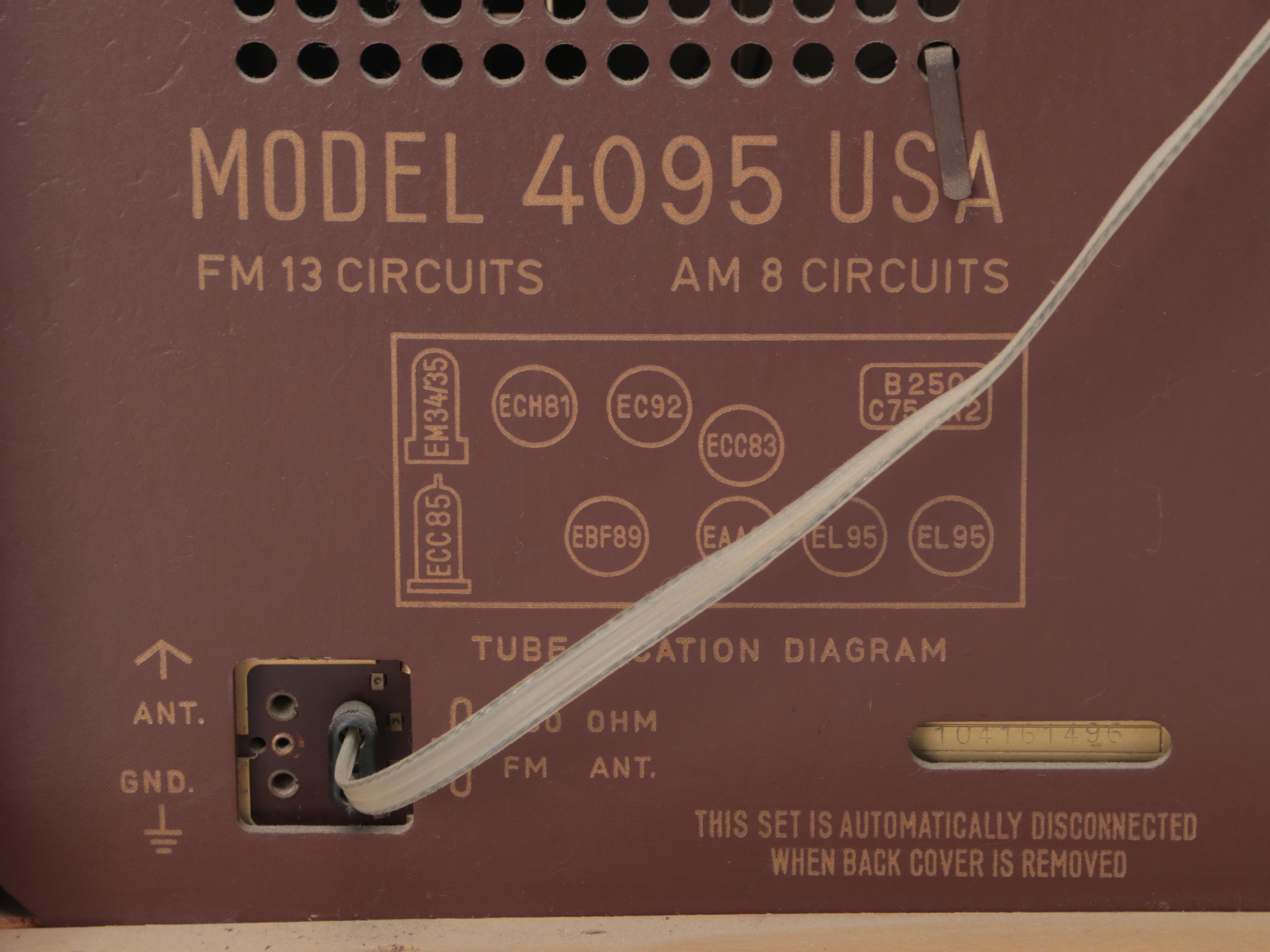 MCM Grundig Majestic 4095 Wood Veneer Radio, 1950s