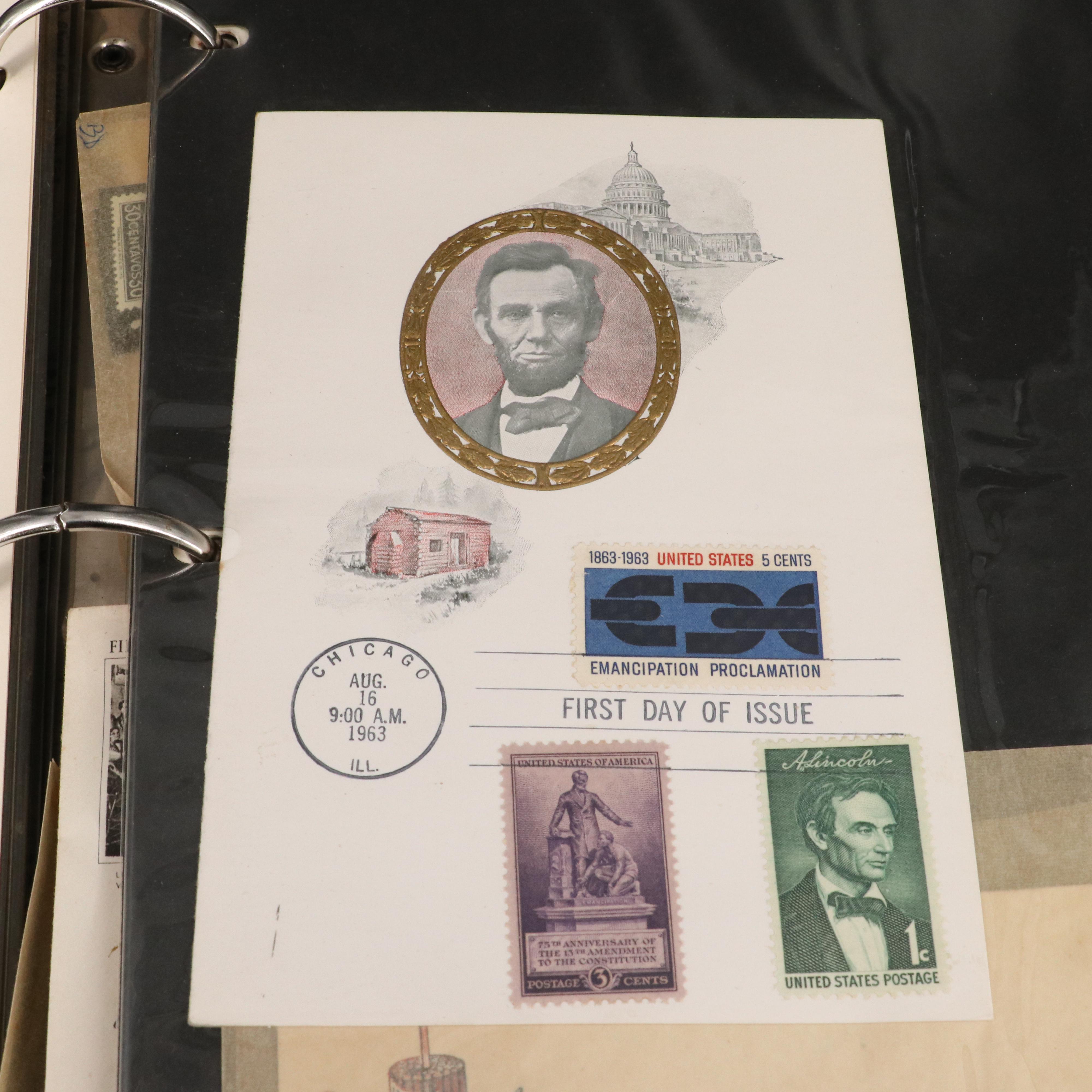 Album of Abraham Lincoln Postage Stamps and Other Ephemera