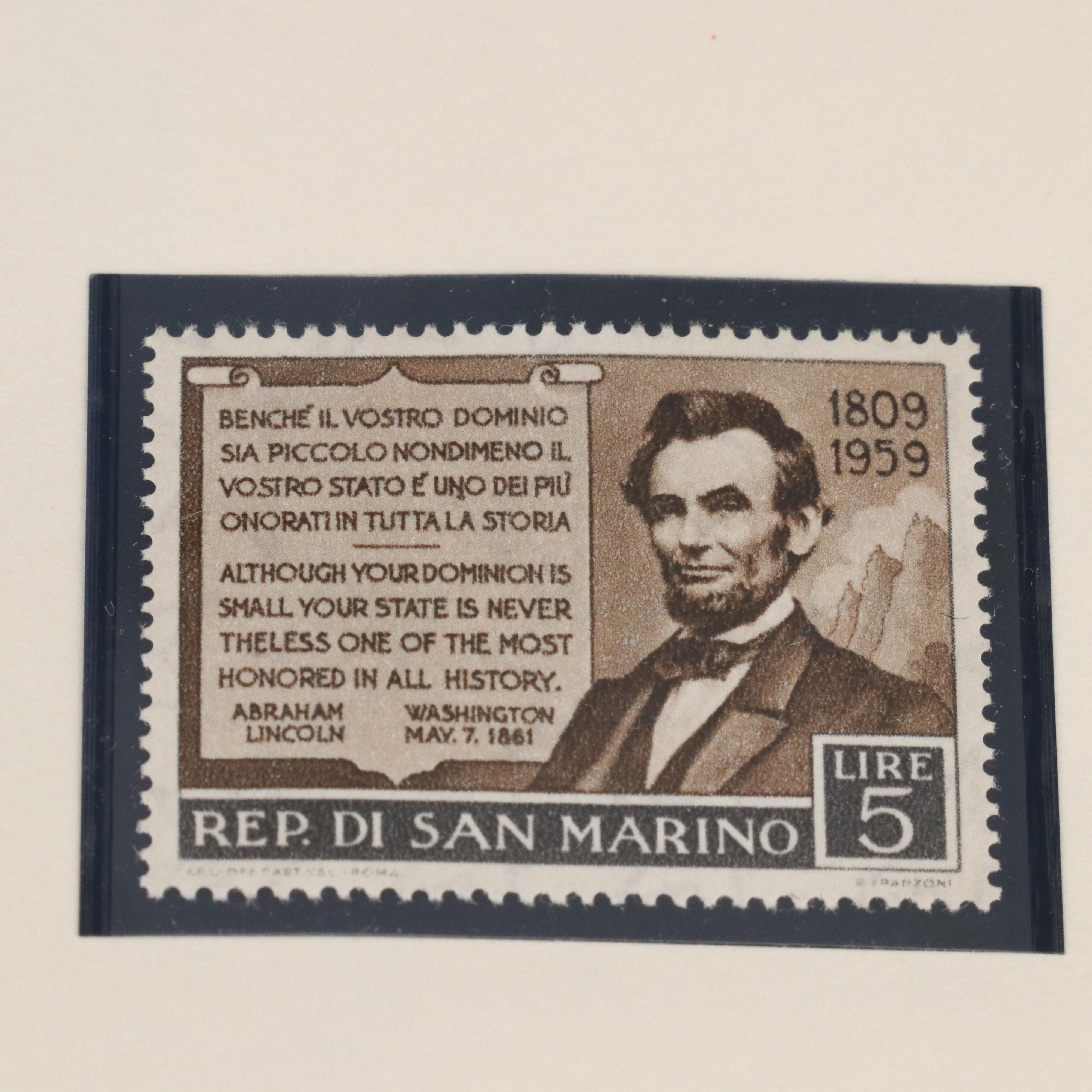 Album of Abraham Lincoln Postage Stamps and Other Ephemera