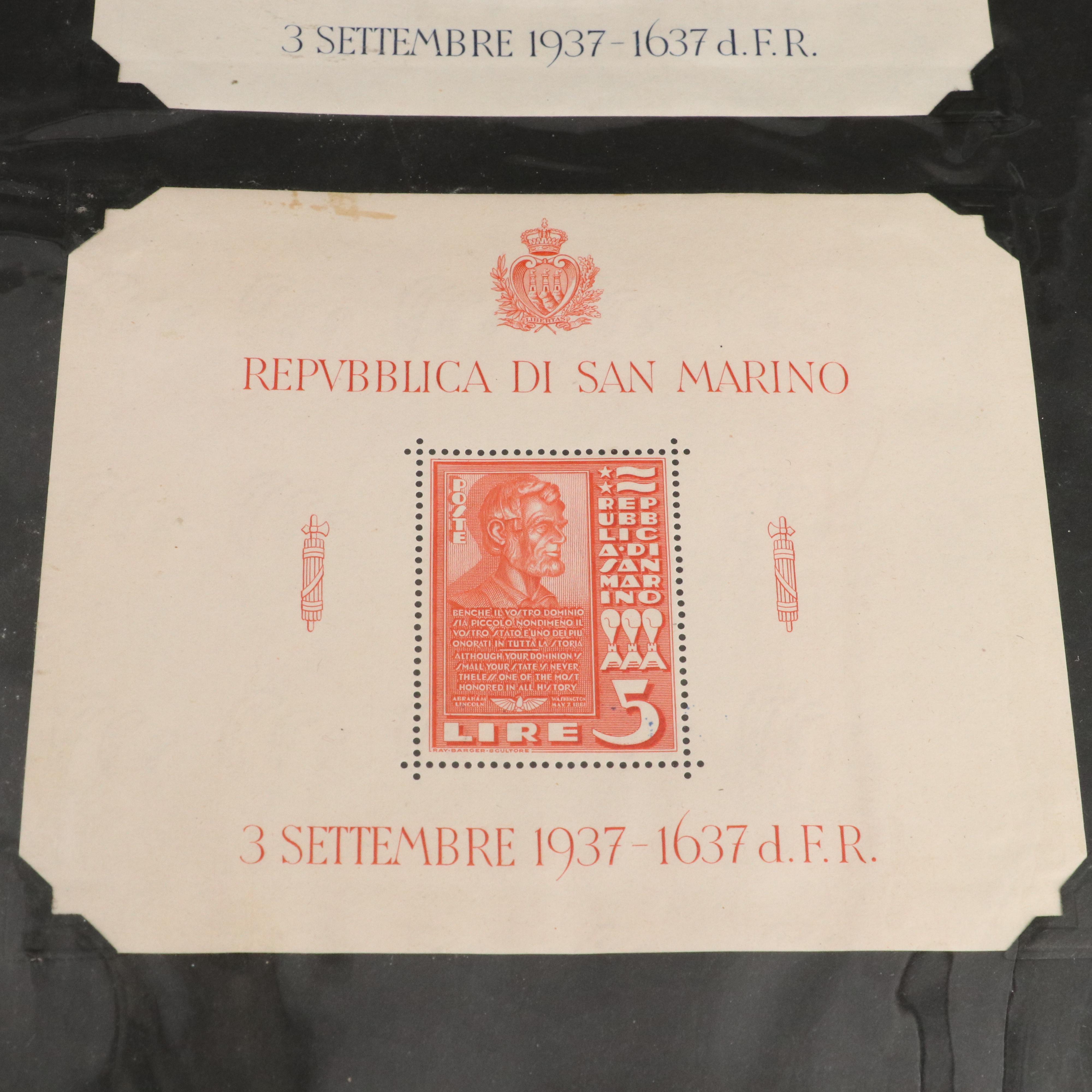 Album of Abraham Lincoln Postage Stamps and Other Ephemera