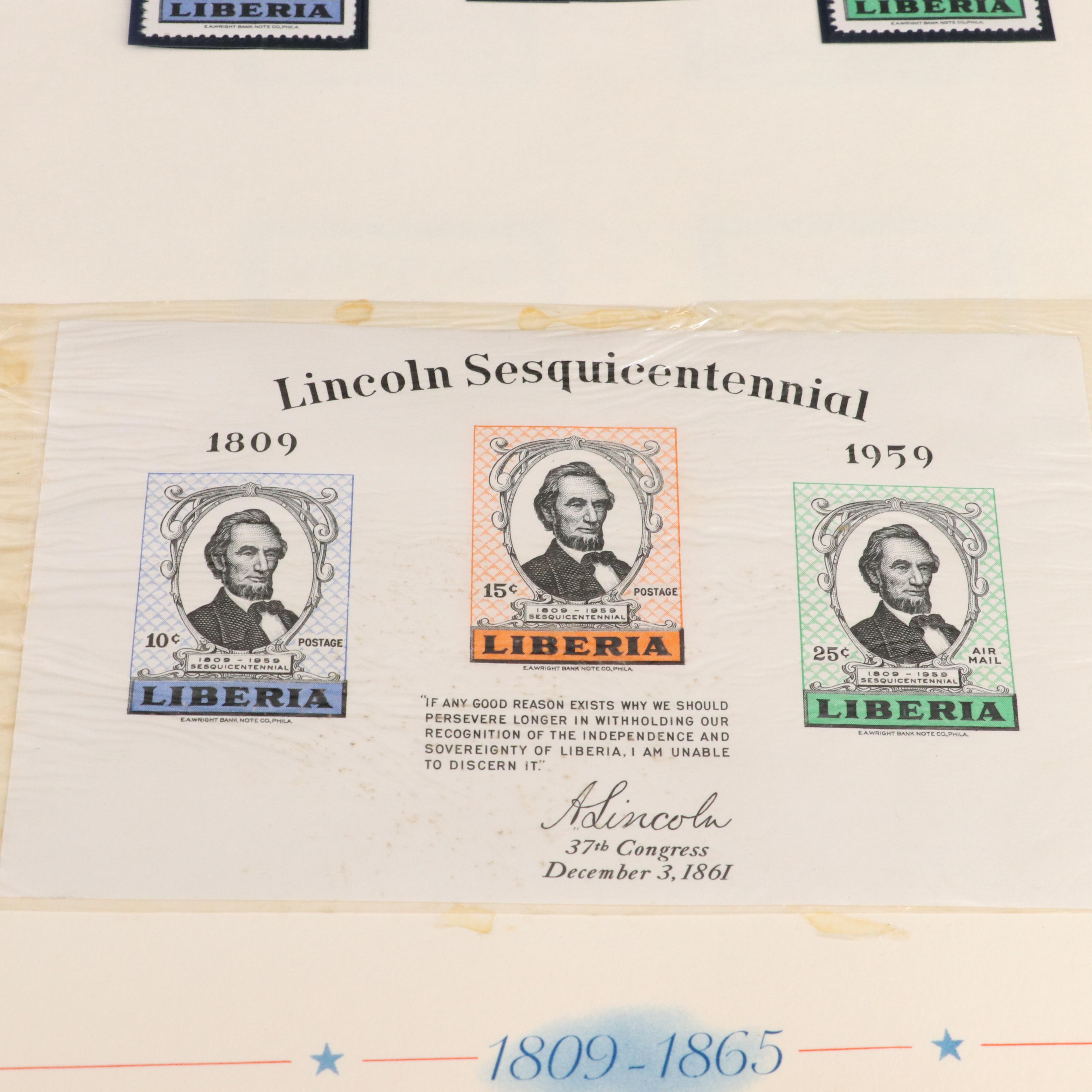 Album of Abraham Lincoln Postage Stamps and Other Ephemera