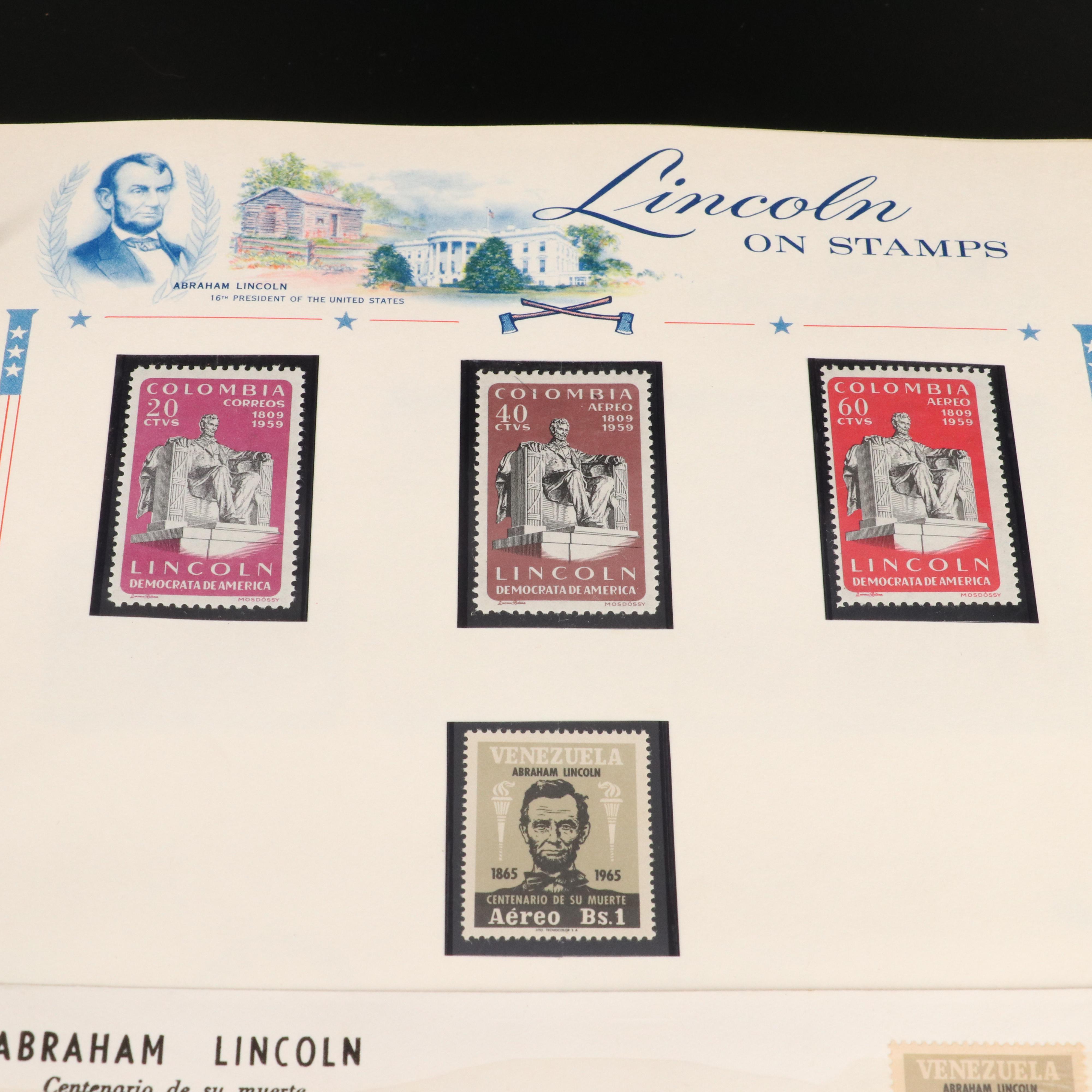 Album of Abraham Lincoln Postage Stamps and Other Ephemera