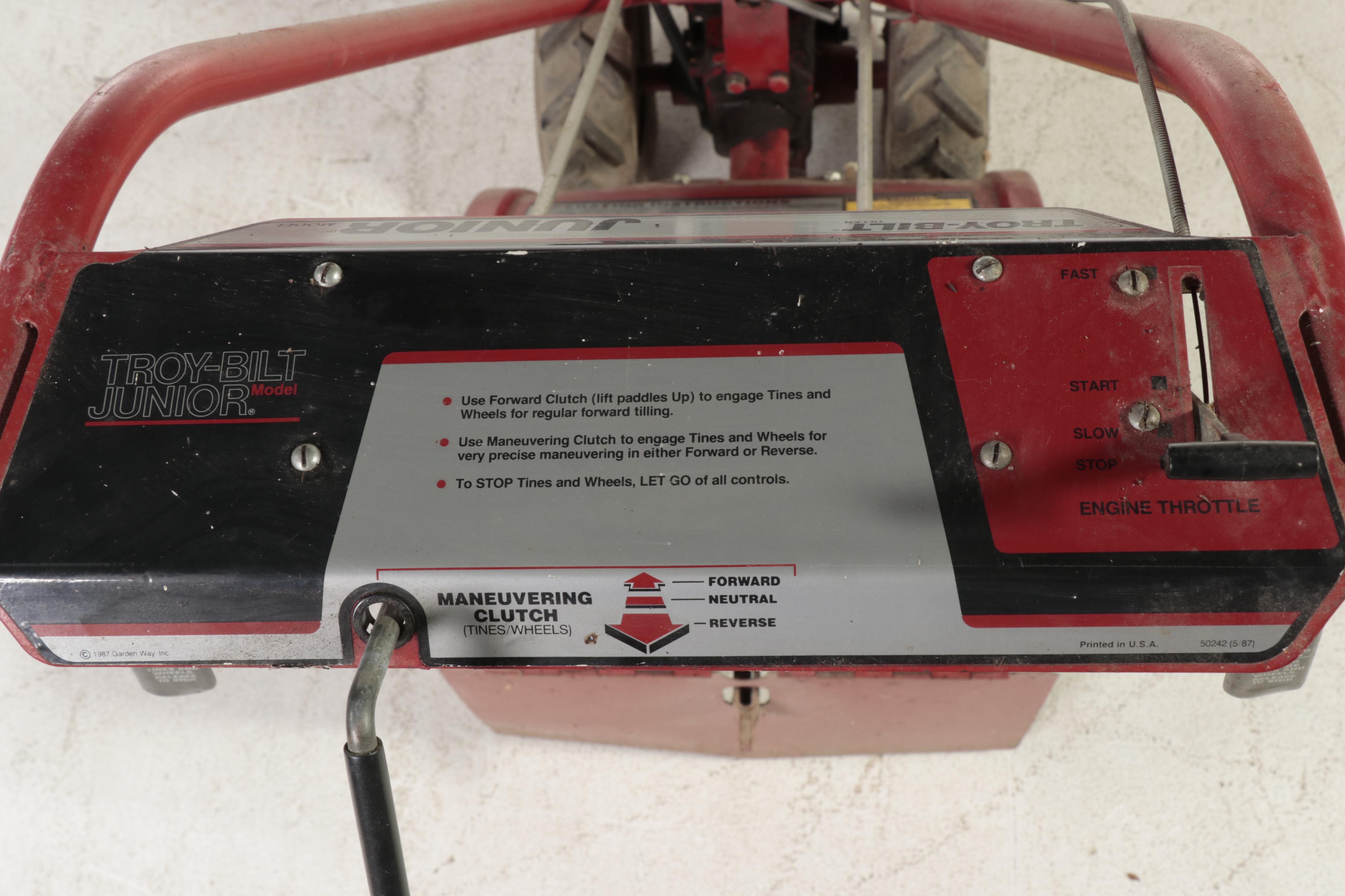 Troy-Bilt Junior Tiller with Gas-Powered Tecumseh Engine