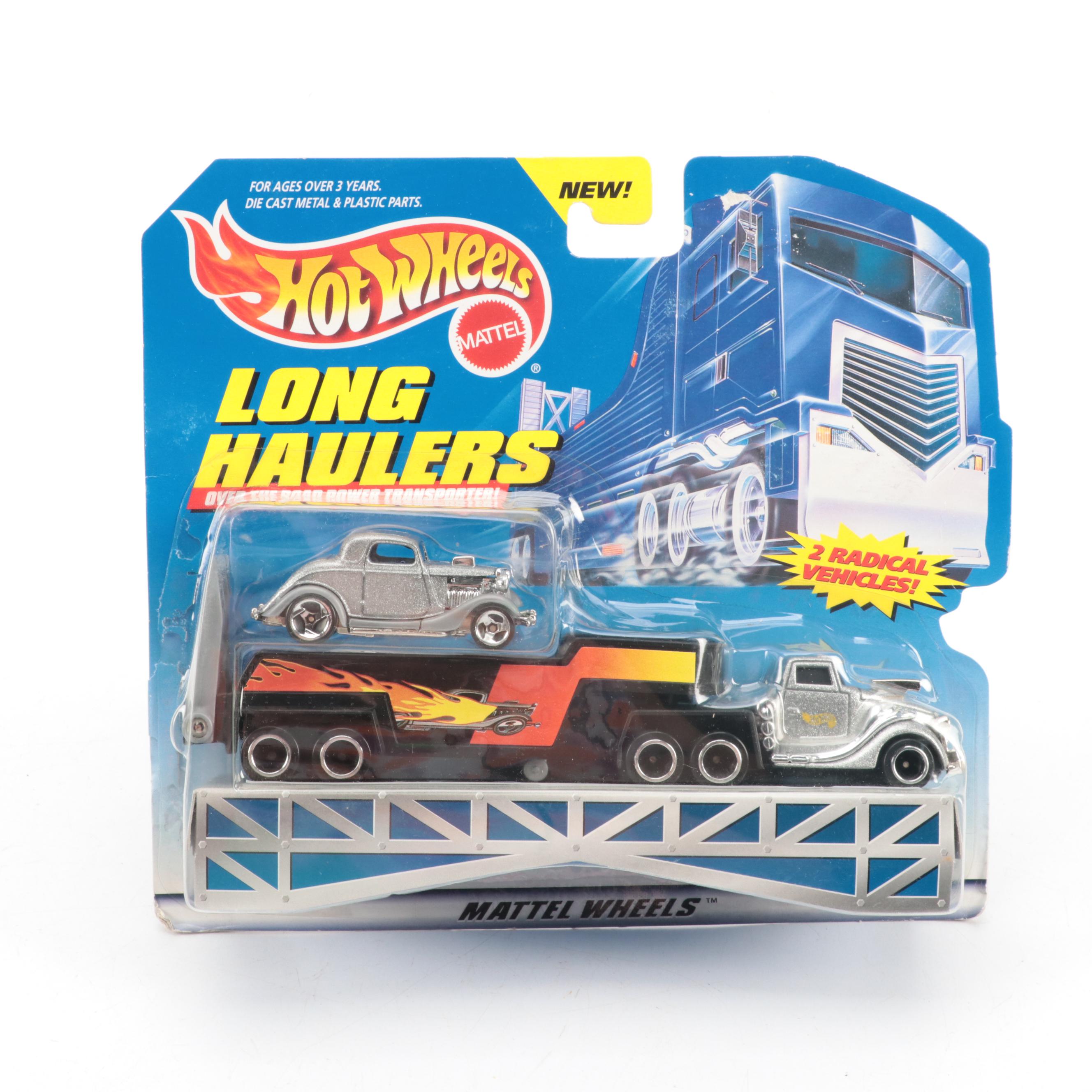 1960s Hot Wheels Redline Cars in '80s Case with Race Cars, Car Carriers & More