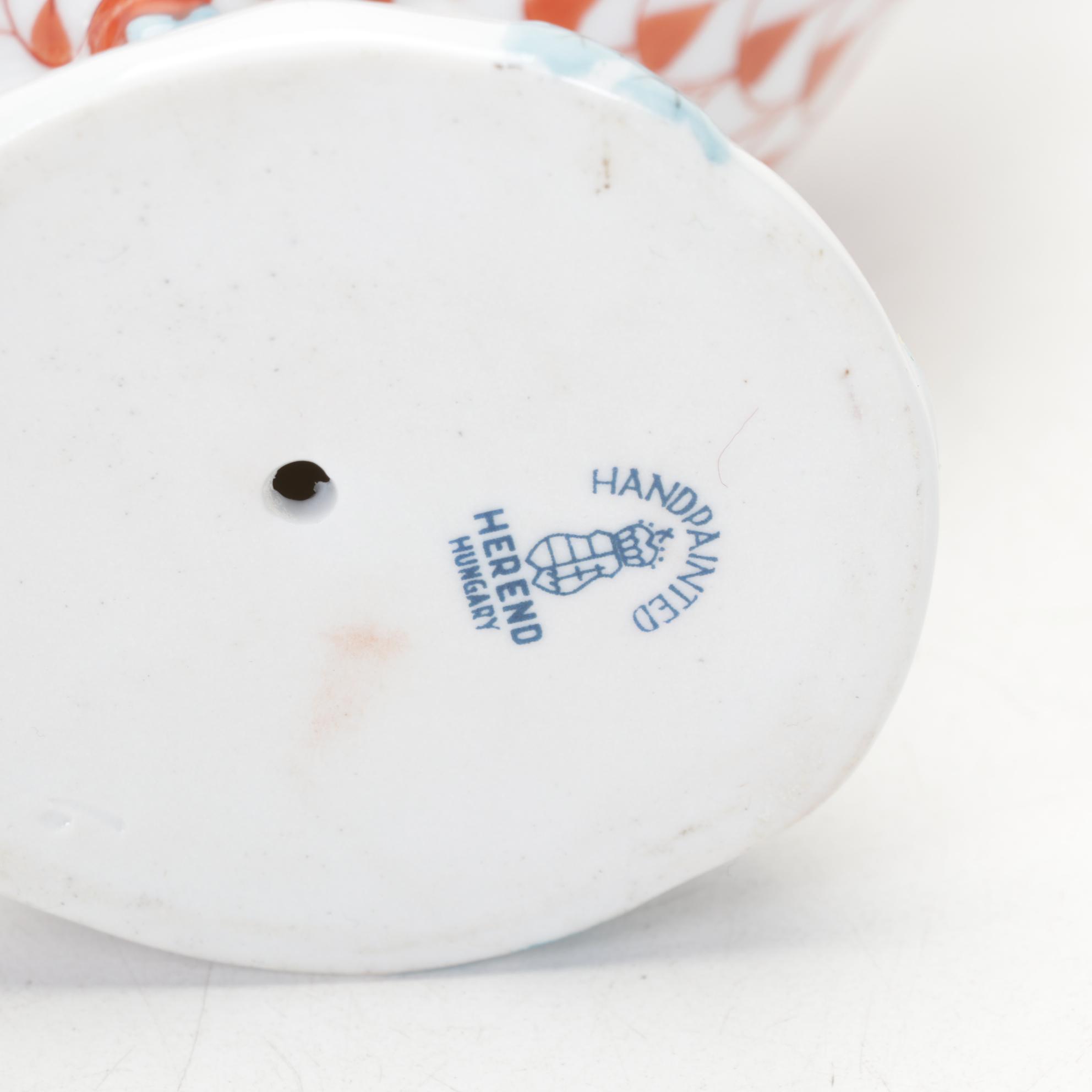 Herend Rust Fishnet "Guinea Hen" Porcelain Figurine