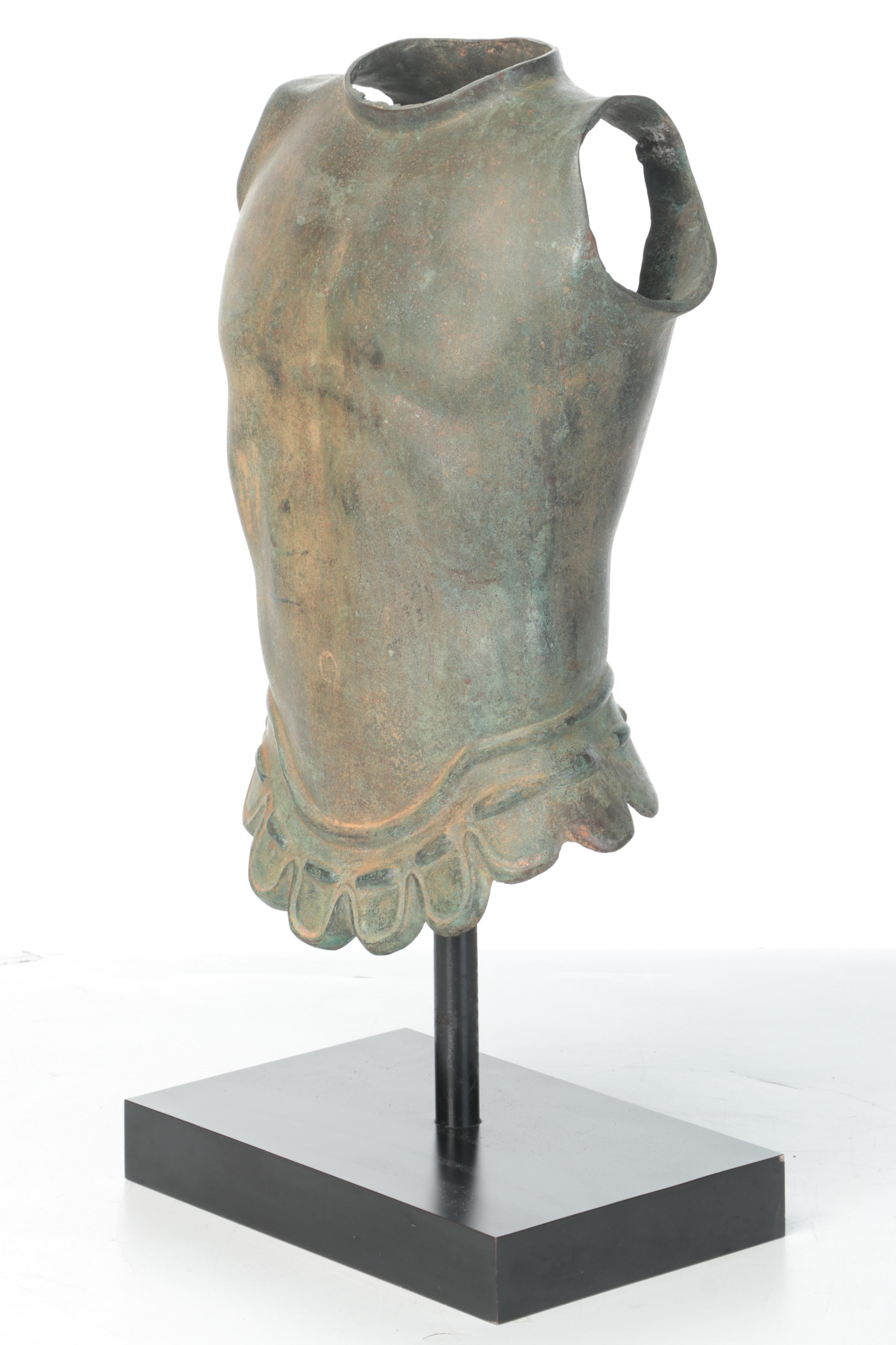 Grand Tour-Style Roman Bronze Life-Size Cuirass on Stand