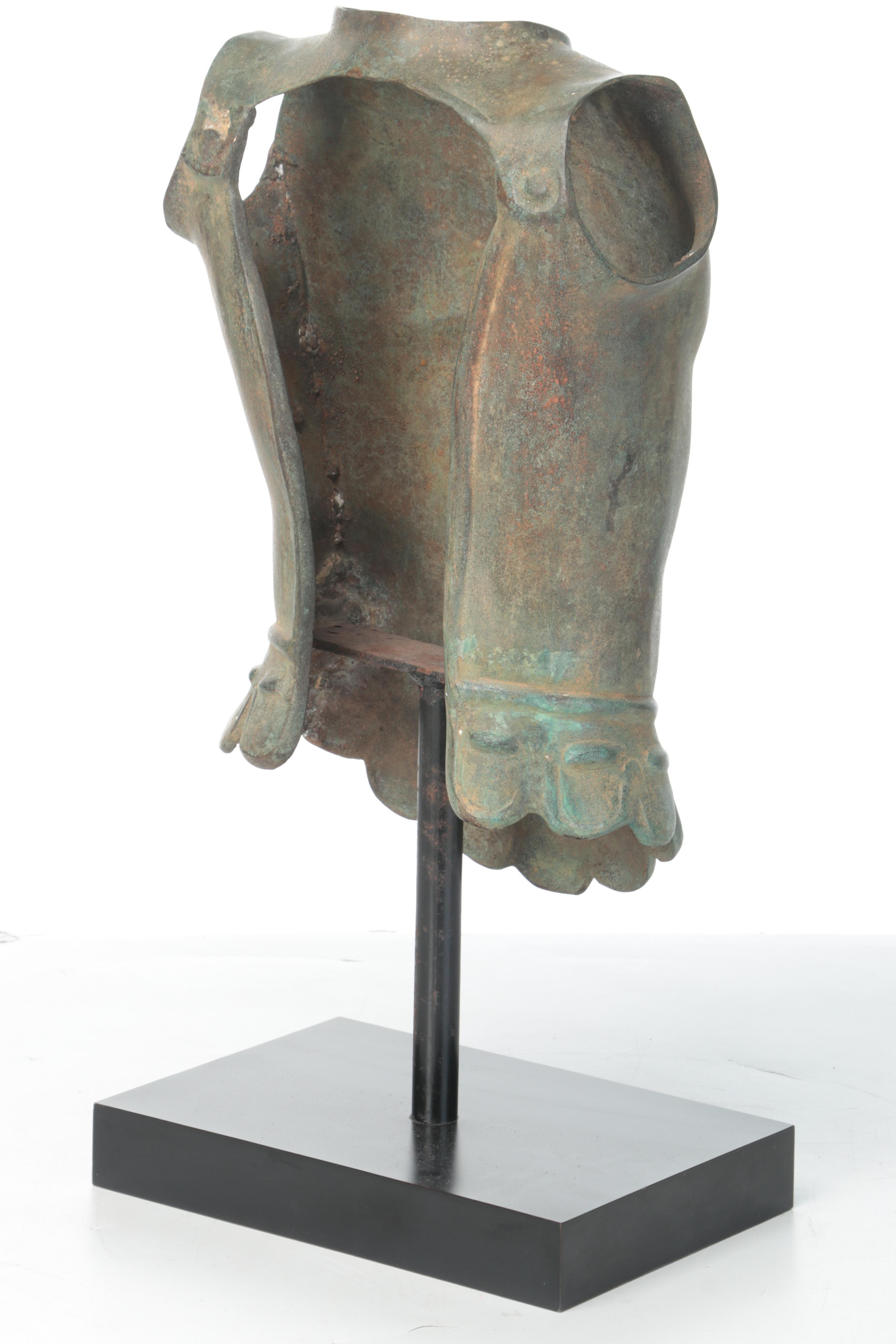 Grand Tour-Style Roman Bronze Life-Size Cuirass on Stand