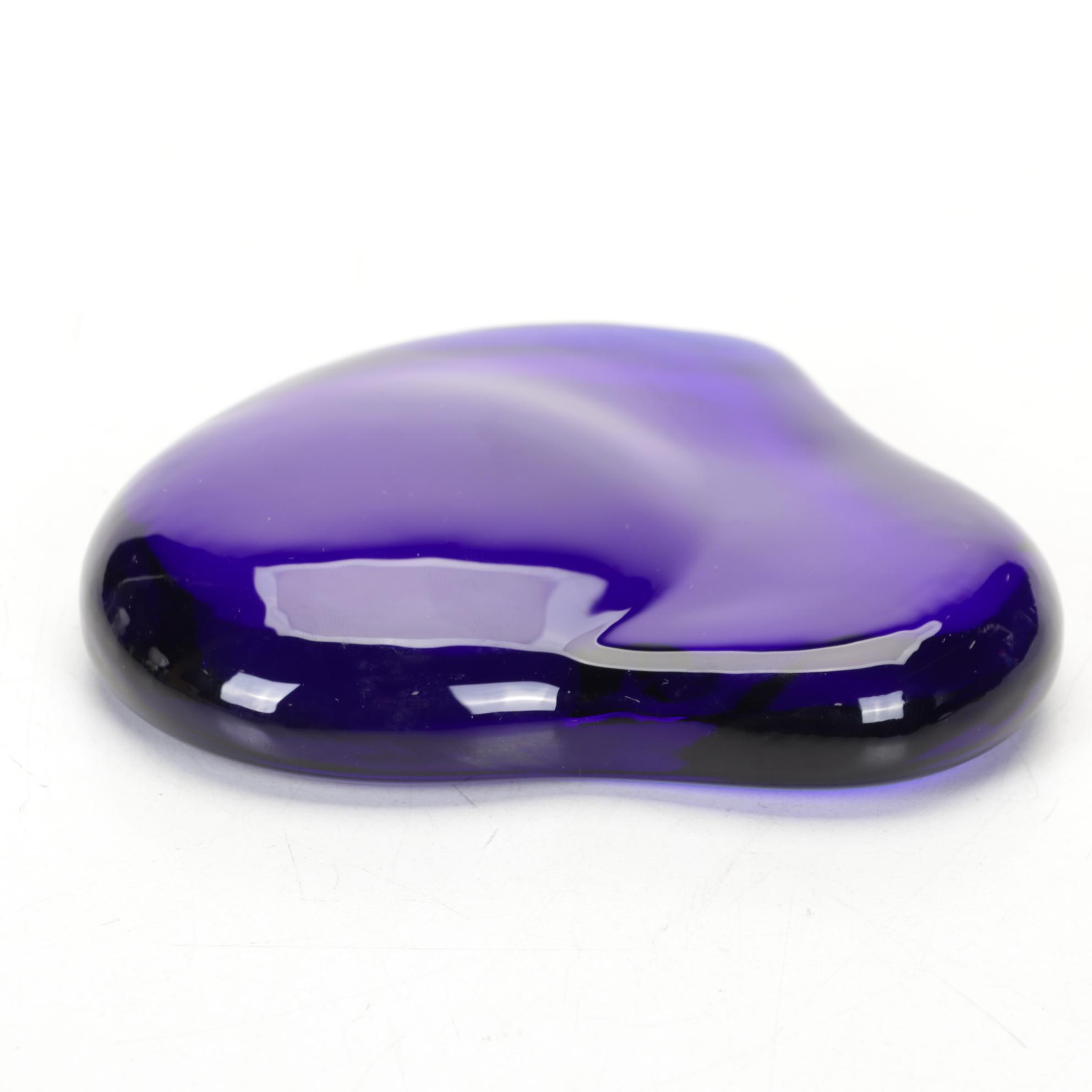 Elsa Peretti for Tiffany & Co. "Heart" Cobalt Crystal Paperweight