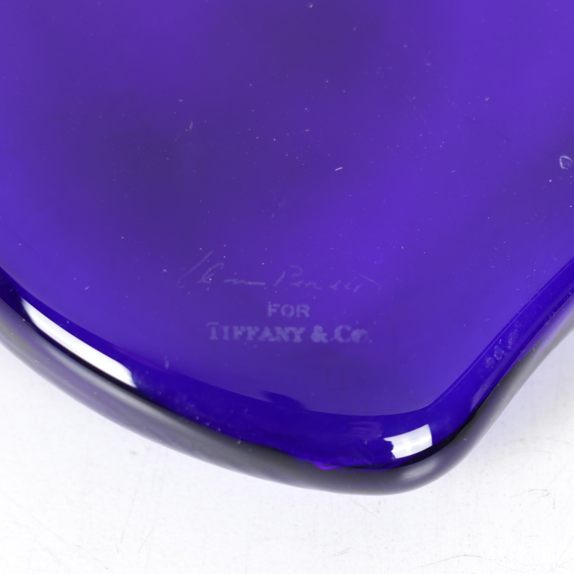 Elsa Peretti for Tiffany & Co. "Heart" Cobalt Crystal Paperweight