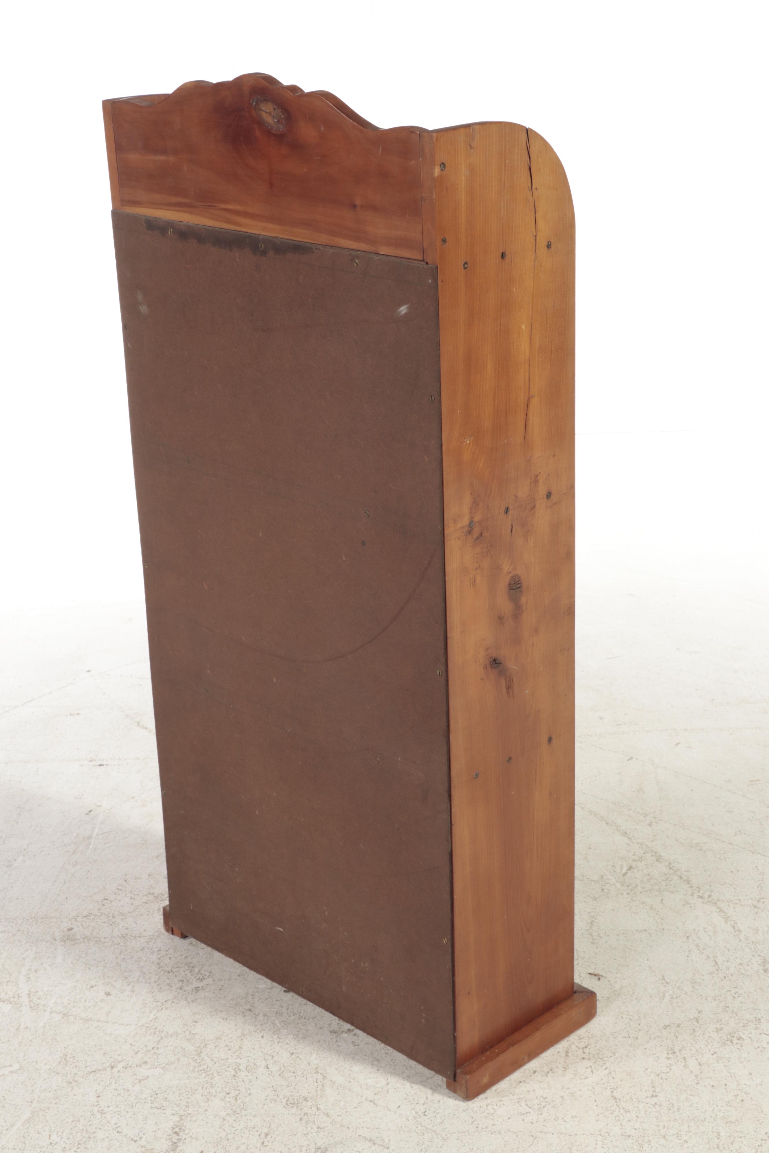 Small American Primitive Cherrywood Four-Shelf Open Bookcase, 20th Century