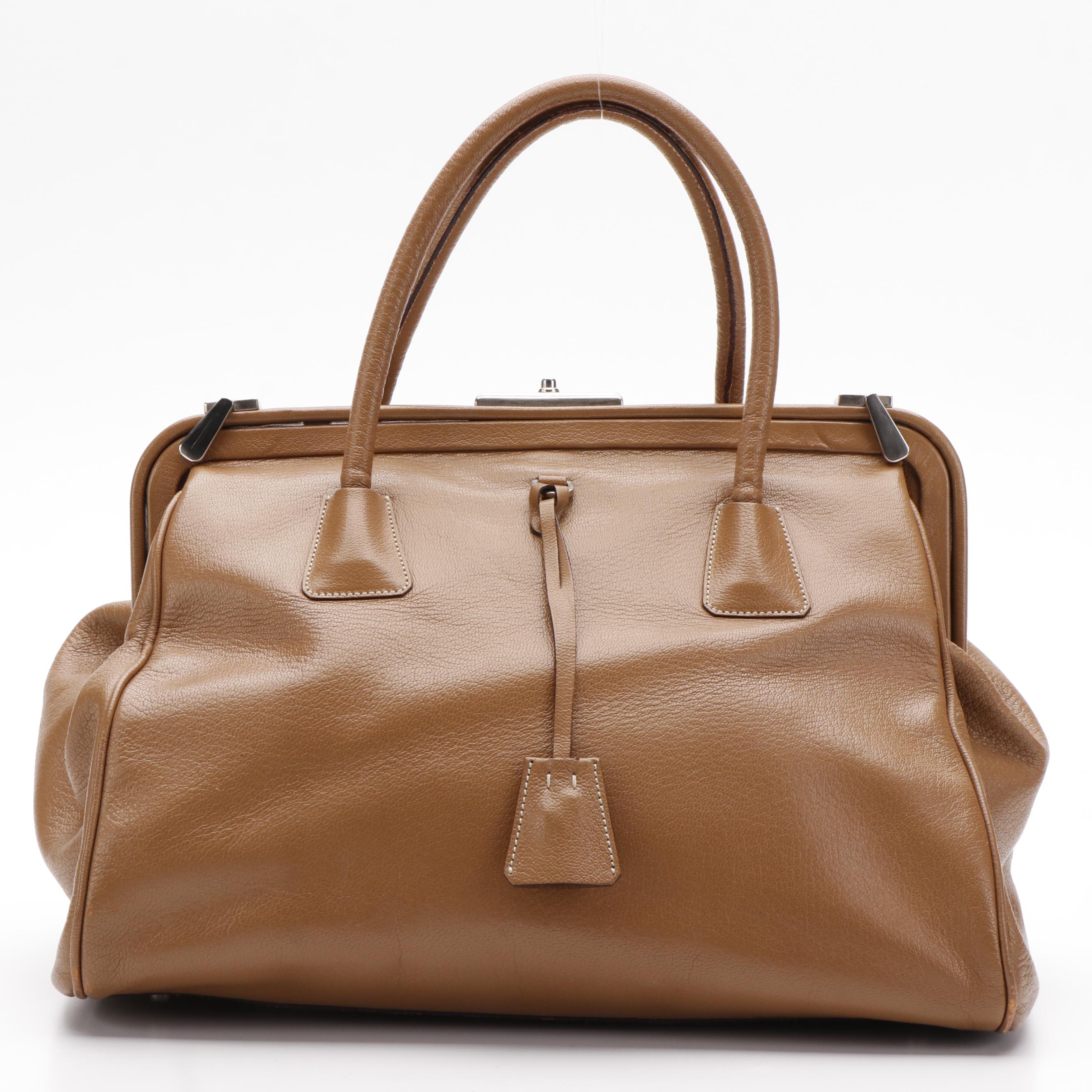 Prada Madras Cerniera Leather Doctor Bag