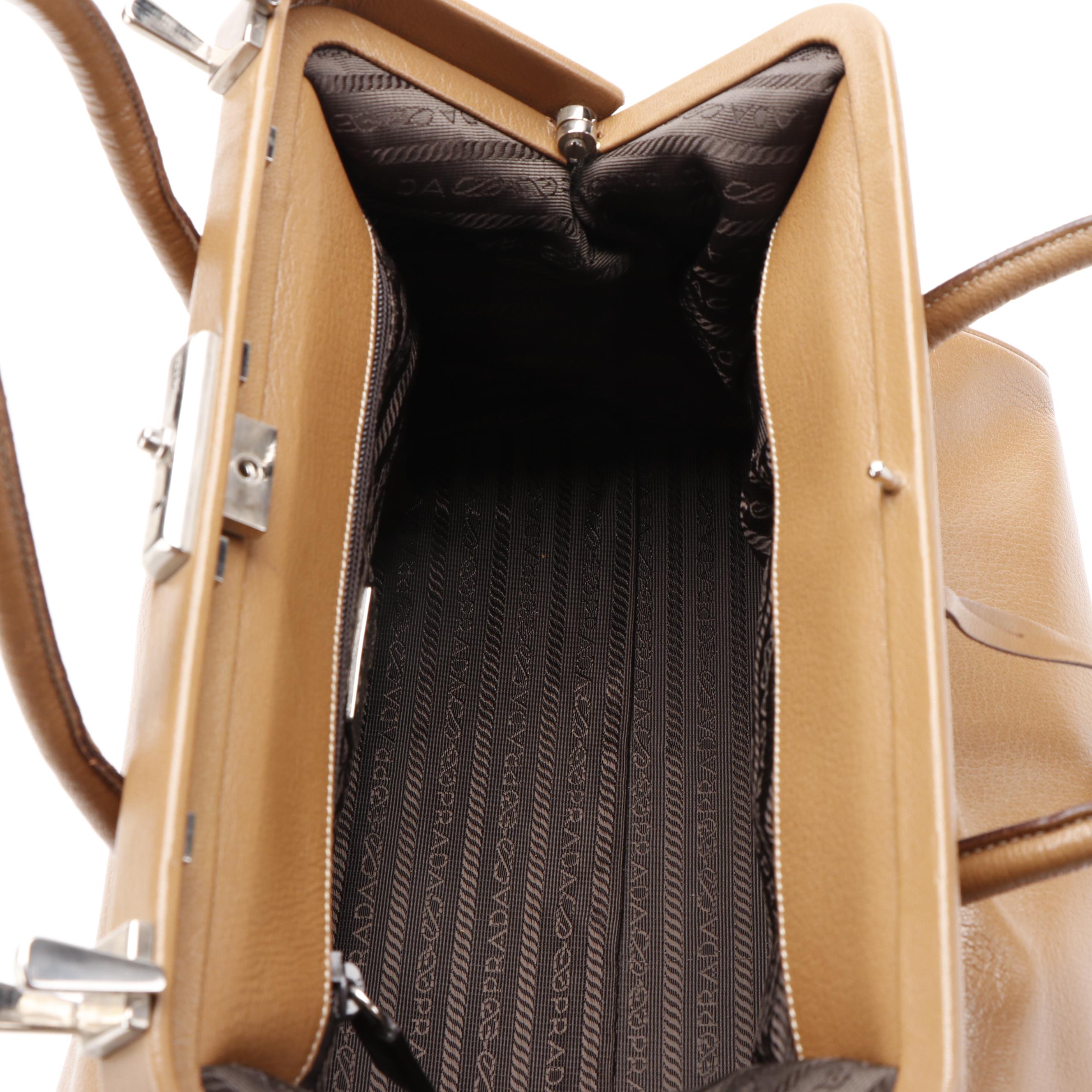 Prada Madras Cerniera Leather Doctor Bag