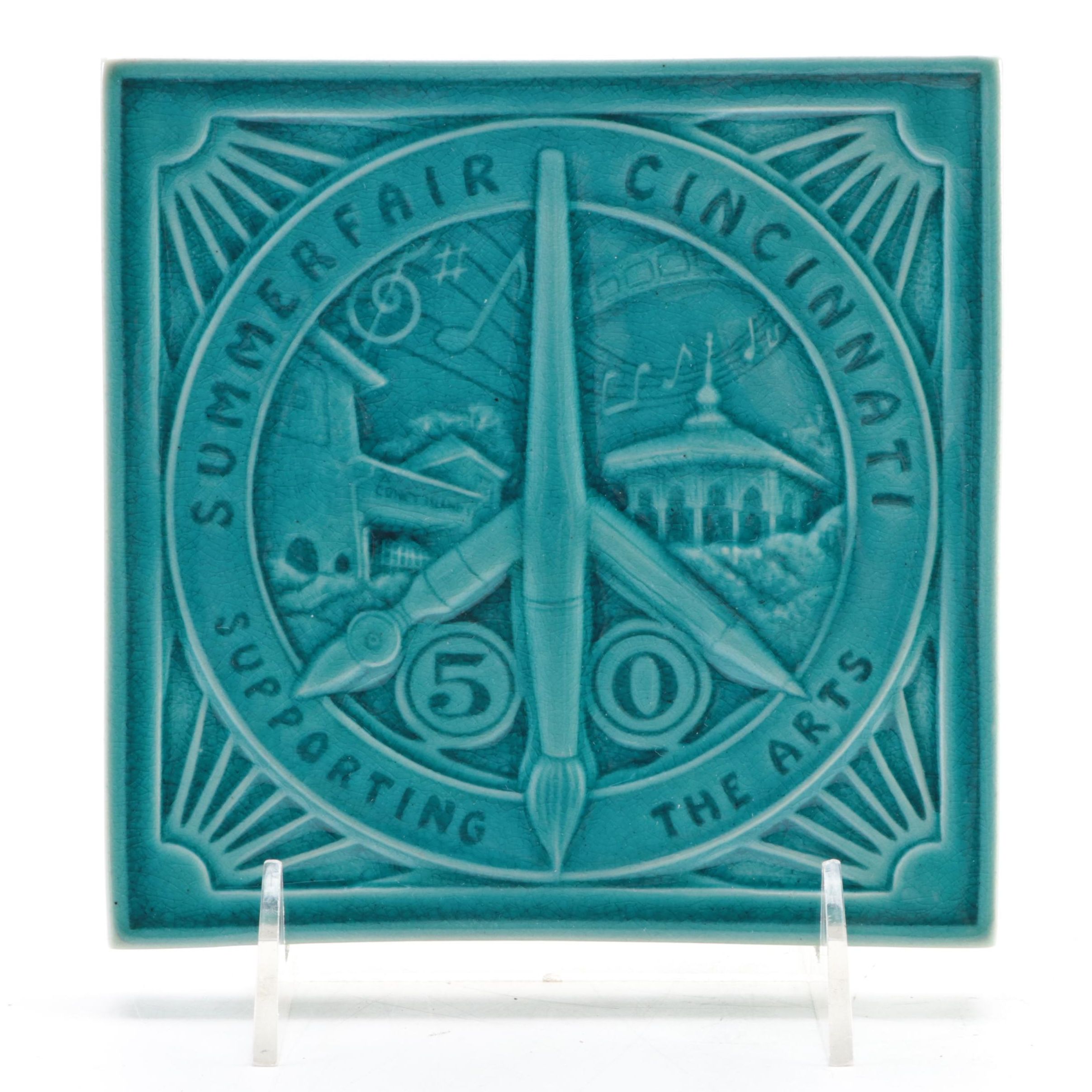 Rookwood Pottery Kevin Auzenne L/E 50th Cincinnati SummerFair Tile, 2017