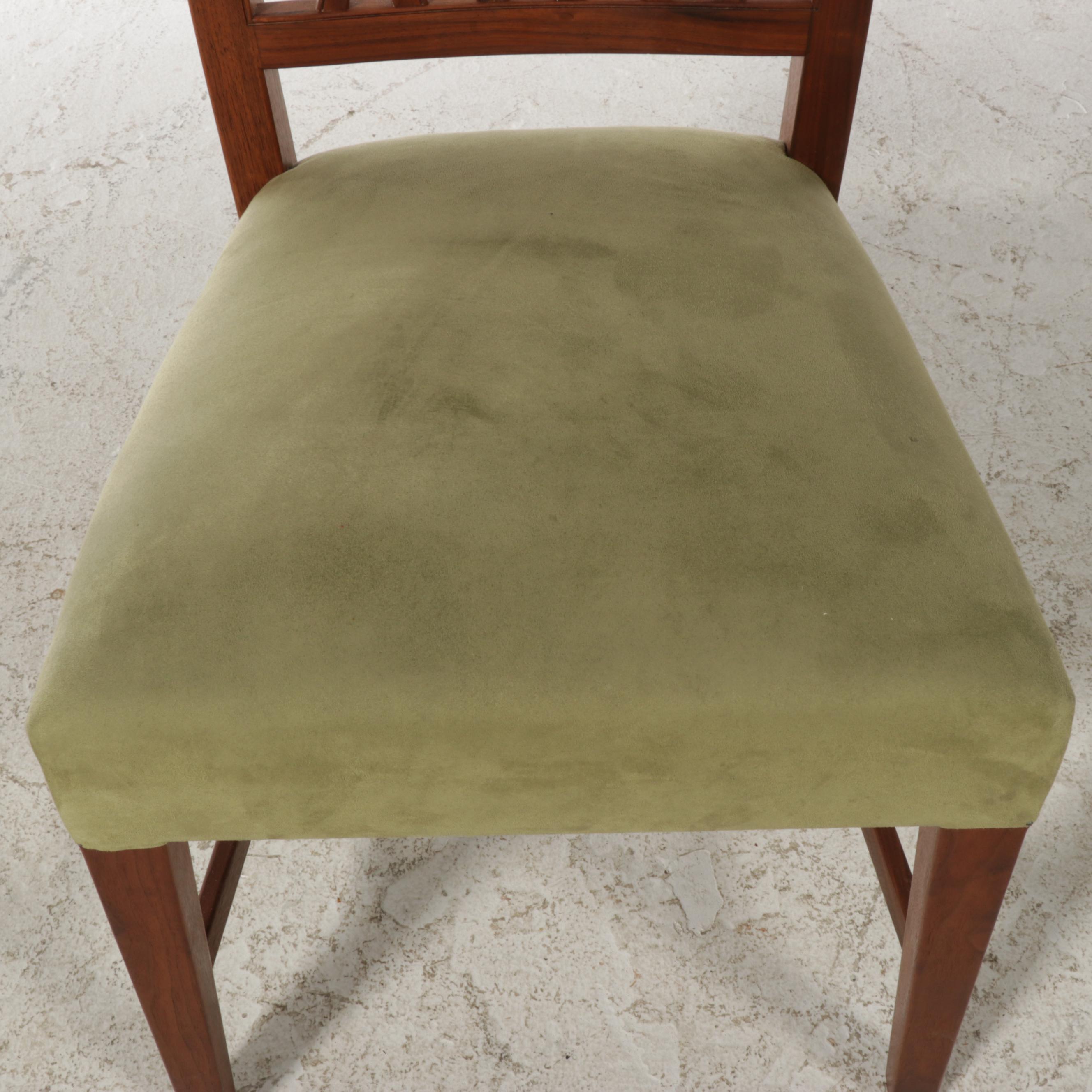 Six Charles Shackleton Federal Style Walnut Bench-Made Side Chairs, dated 2002