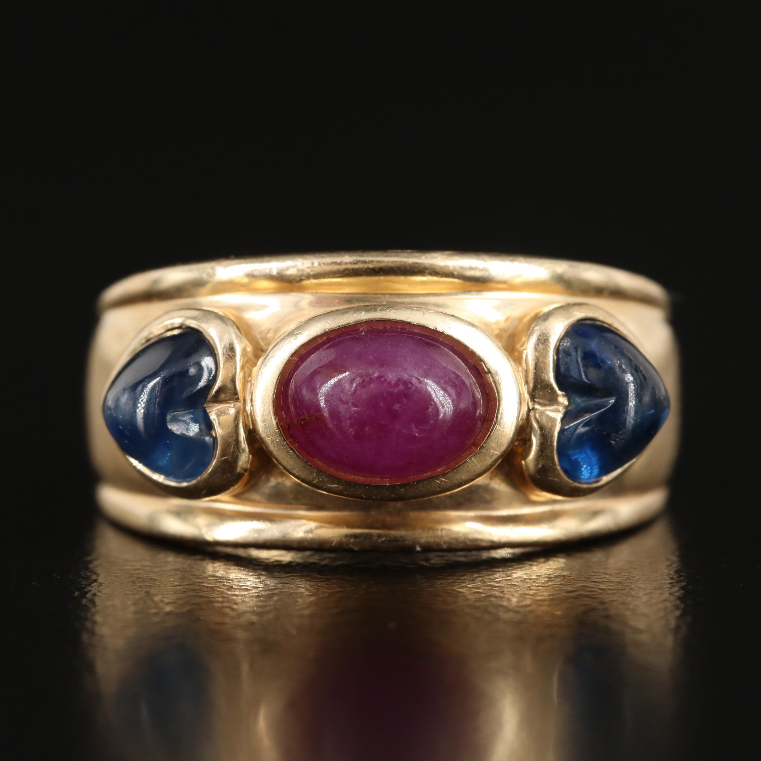 14K Ruby and Sapphire Ring