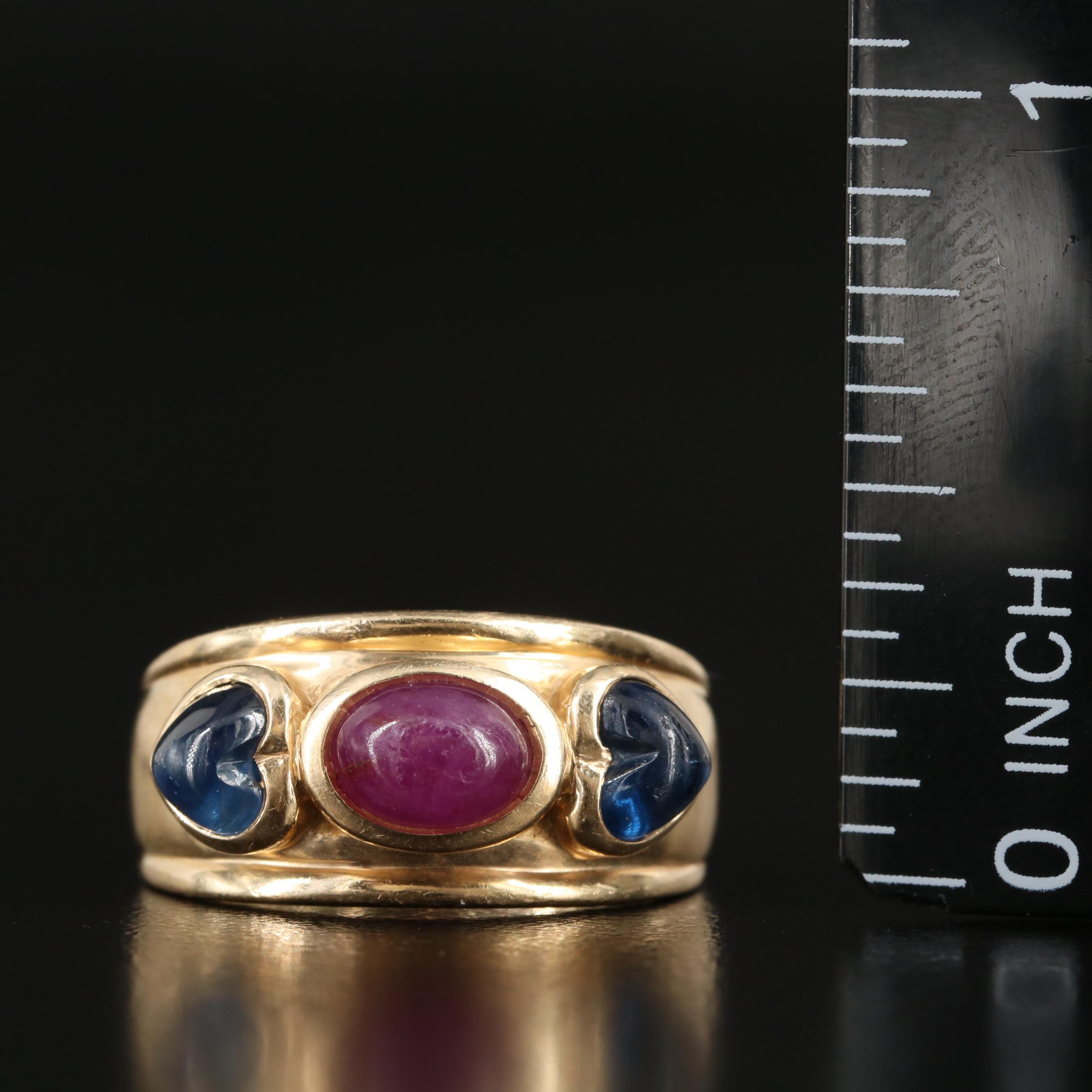 14K Ruby and Sapphire Ring