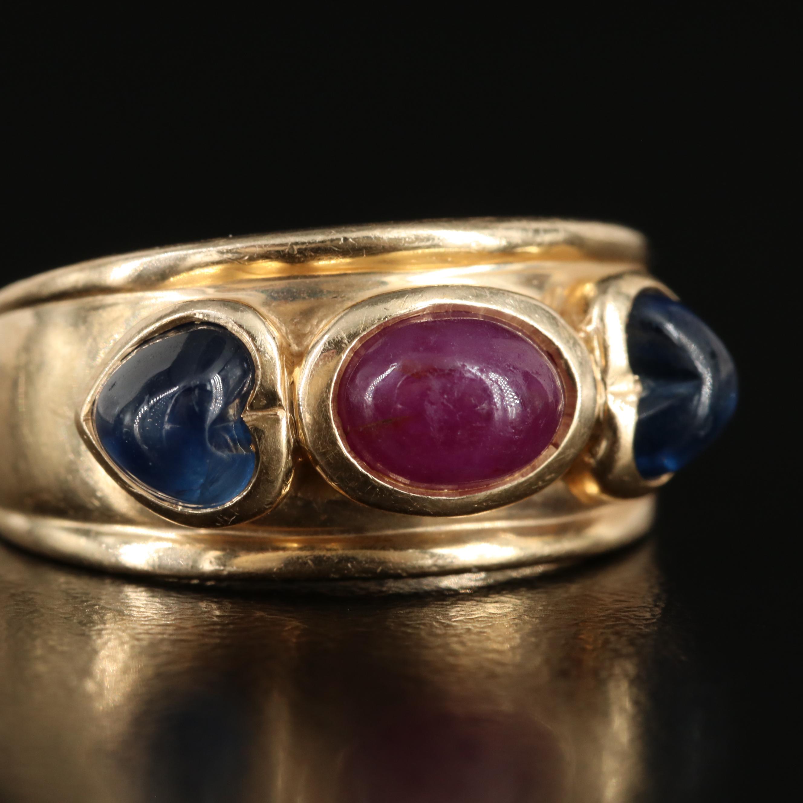 14K Ruby and Sapphire Ring
