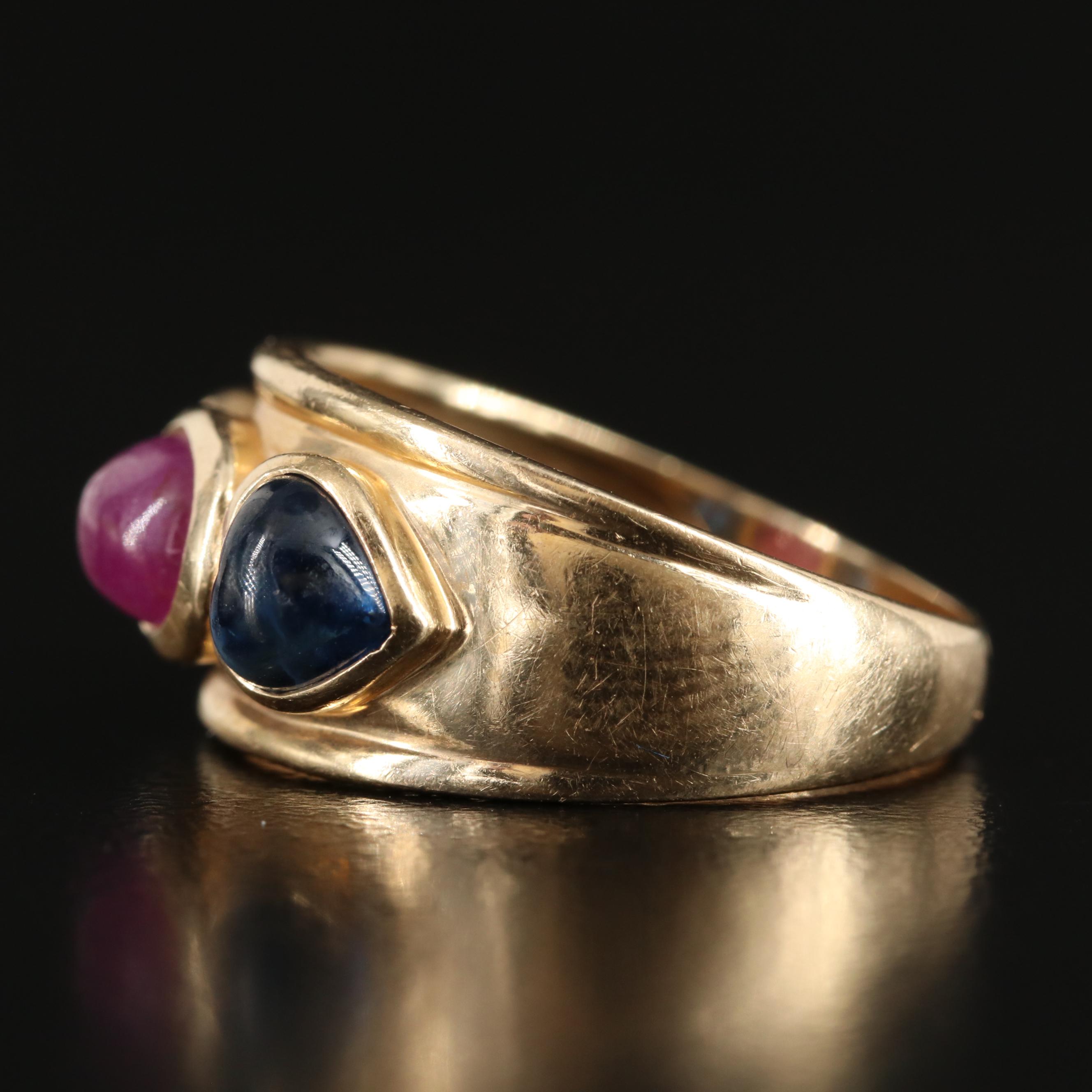 14K Ruby and Sapphire Ring