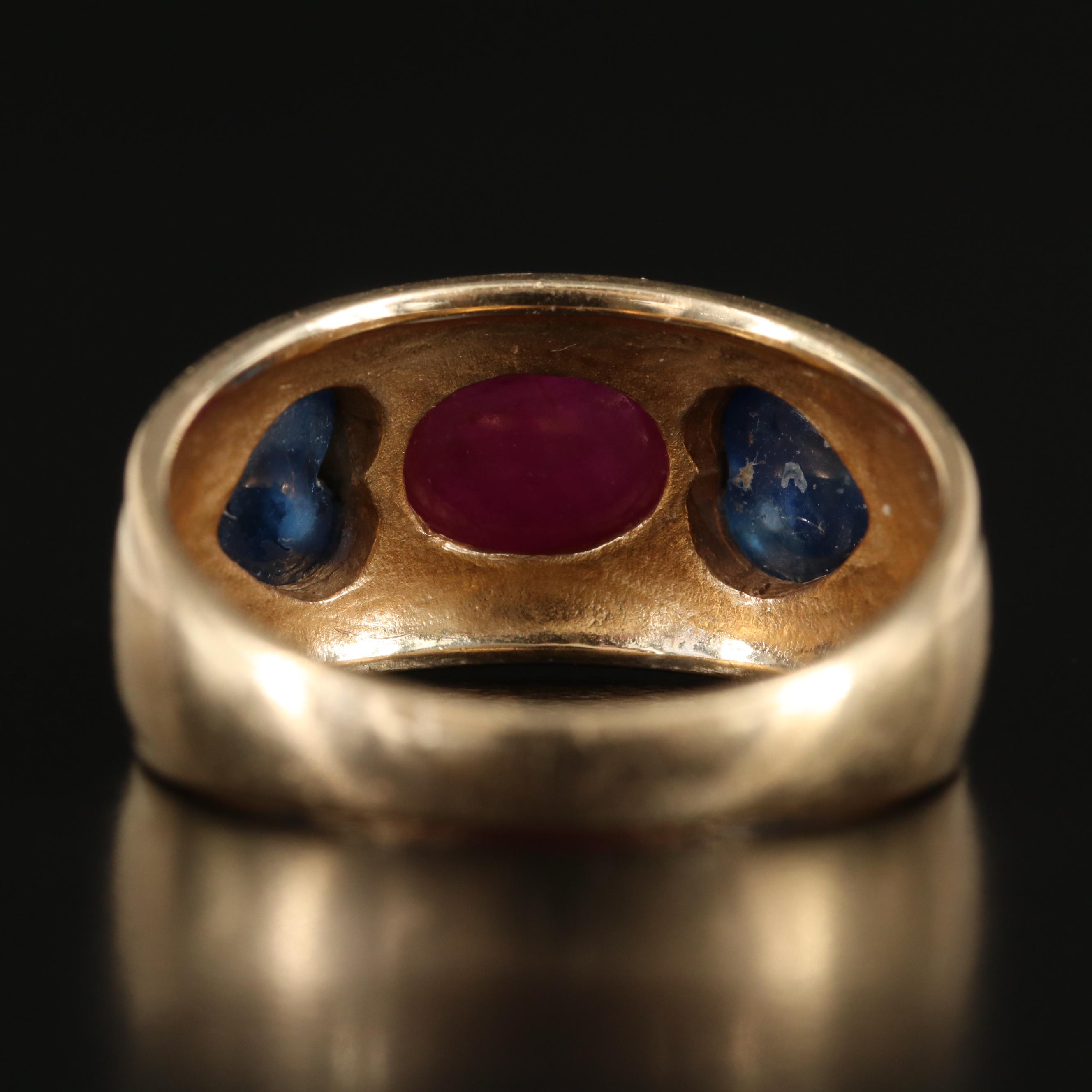14K Ruby and Sapphire Ring
