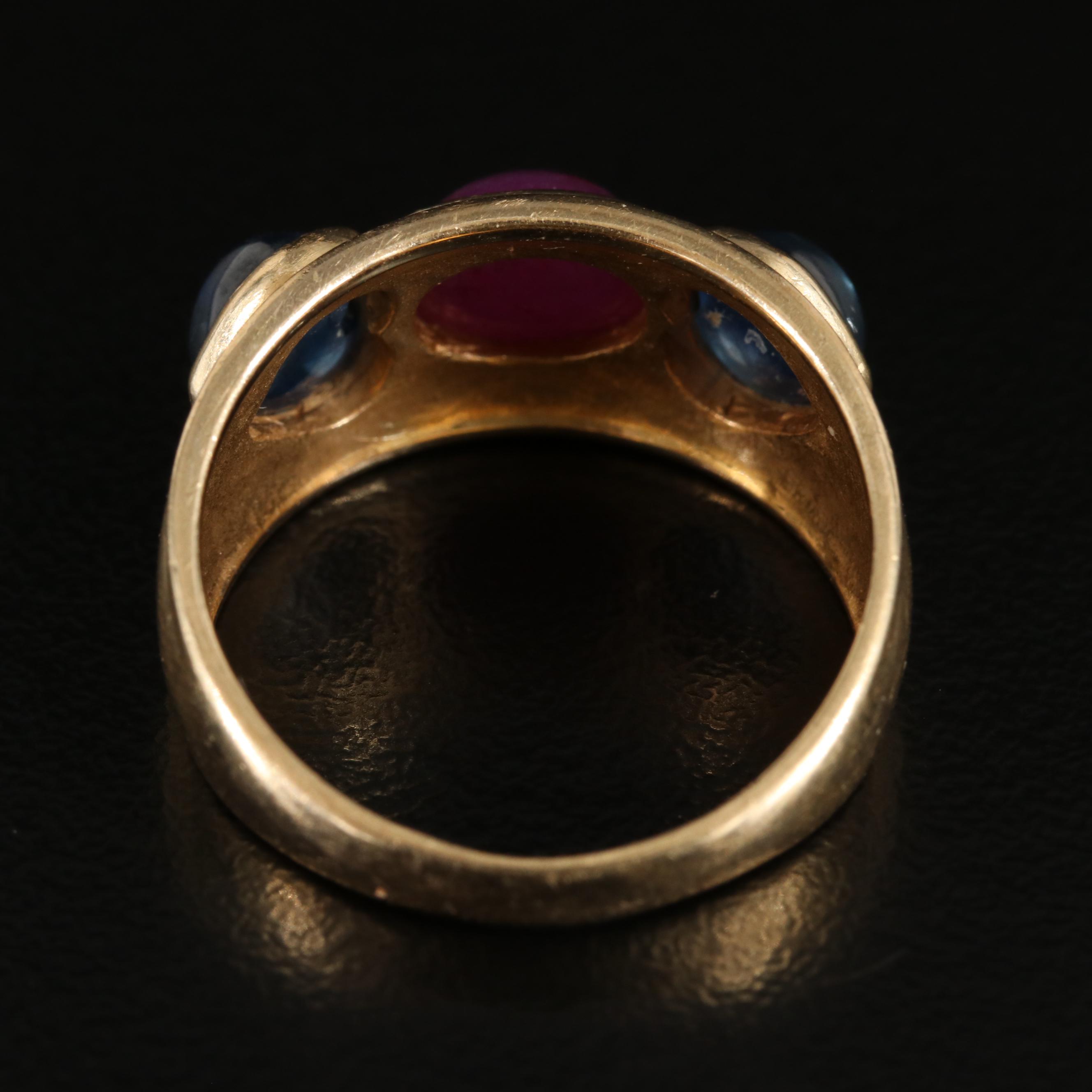 14K Ruby and Sapphire Ring