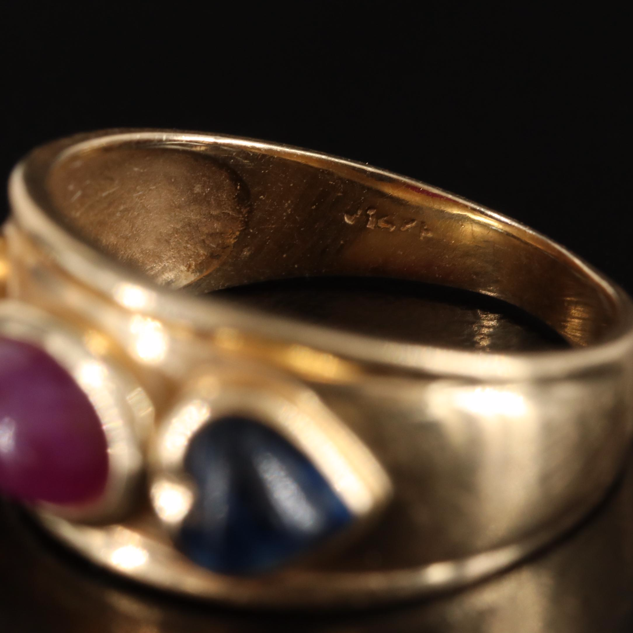 14K Ruby and Sapphire Ring