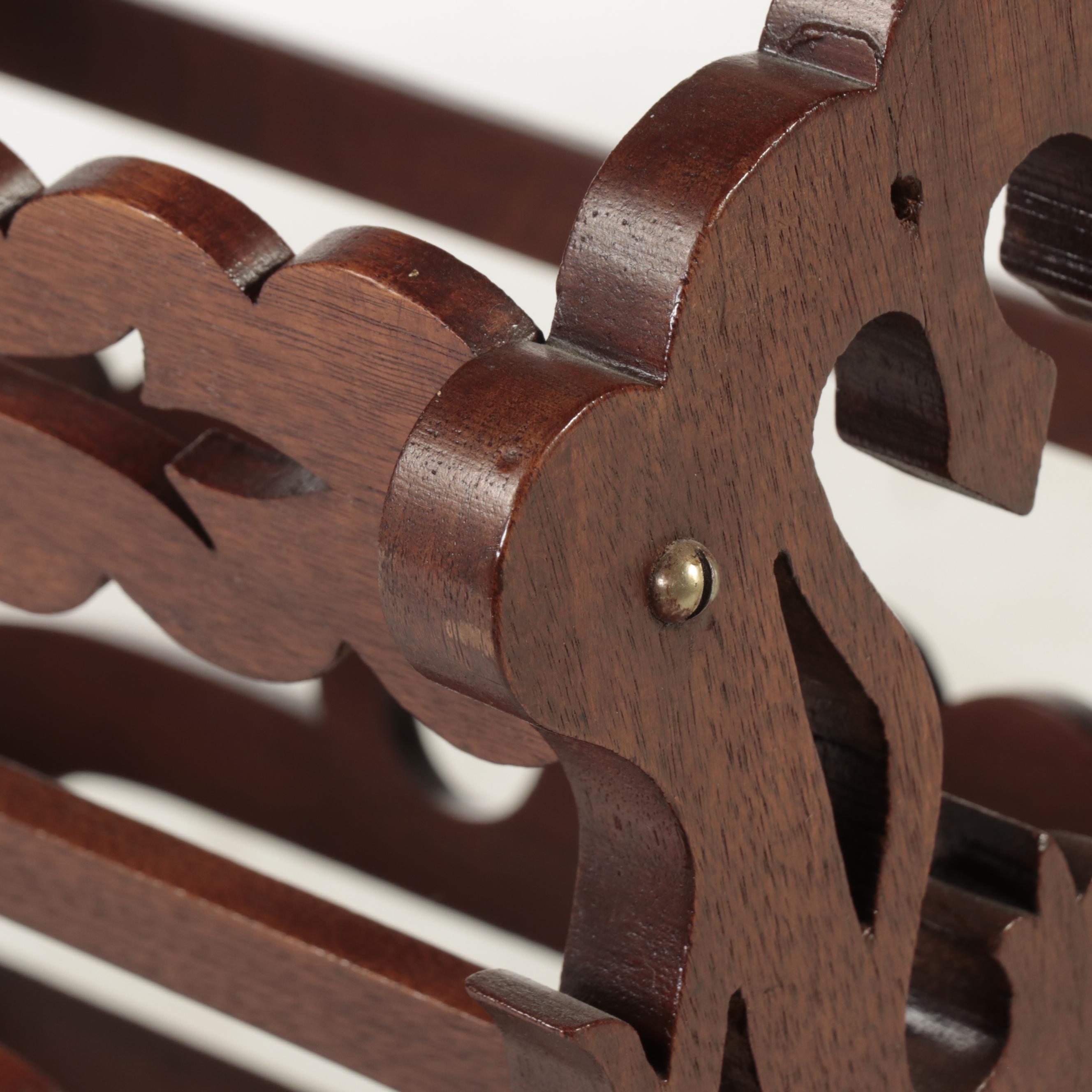 Victorian Fret-Carved Walnut Sheet Music Stand, Late 19th Century