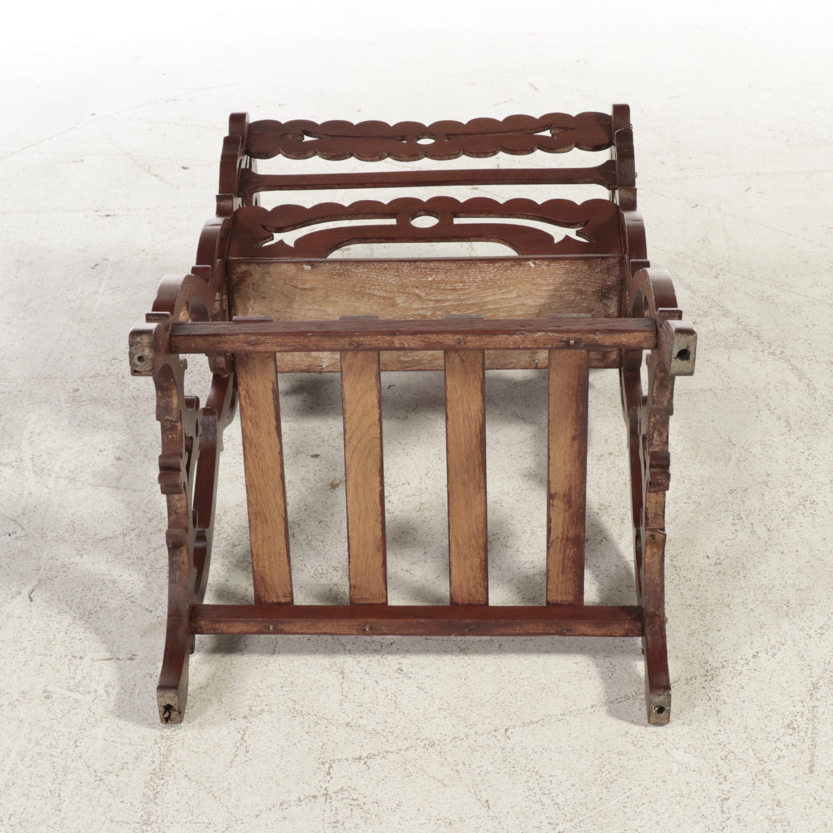 Victorian Fret-Carved Walnut Sheet Music Stand, Late 19th Century