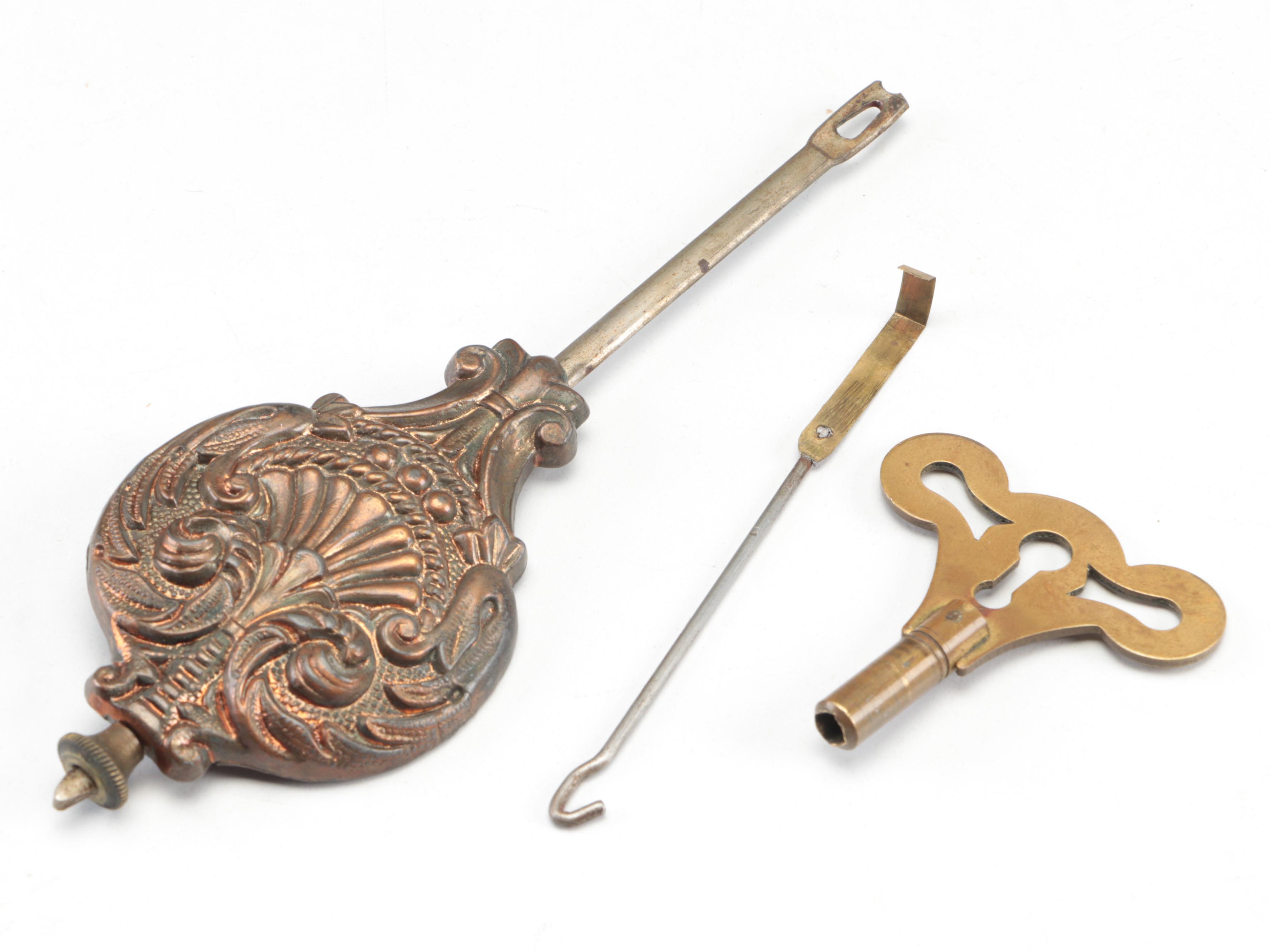 E. Ingraham Painted Eastlake Gingerbread Kitchen Clock, Late 19th- Early 20th C.